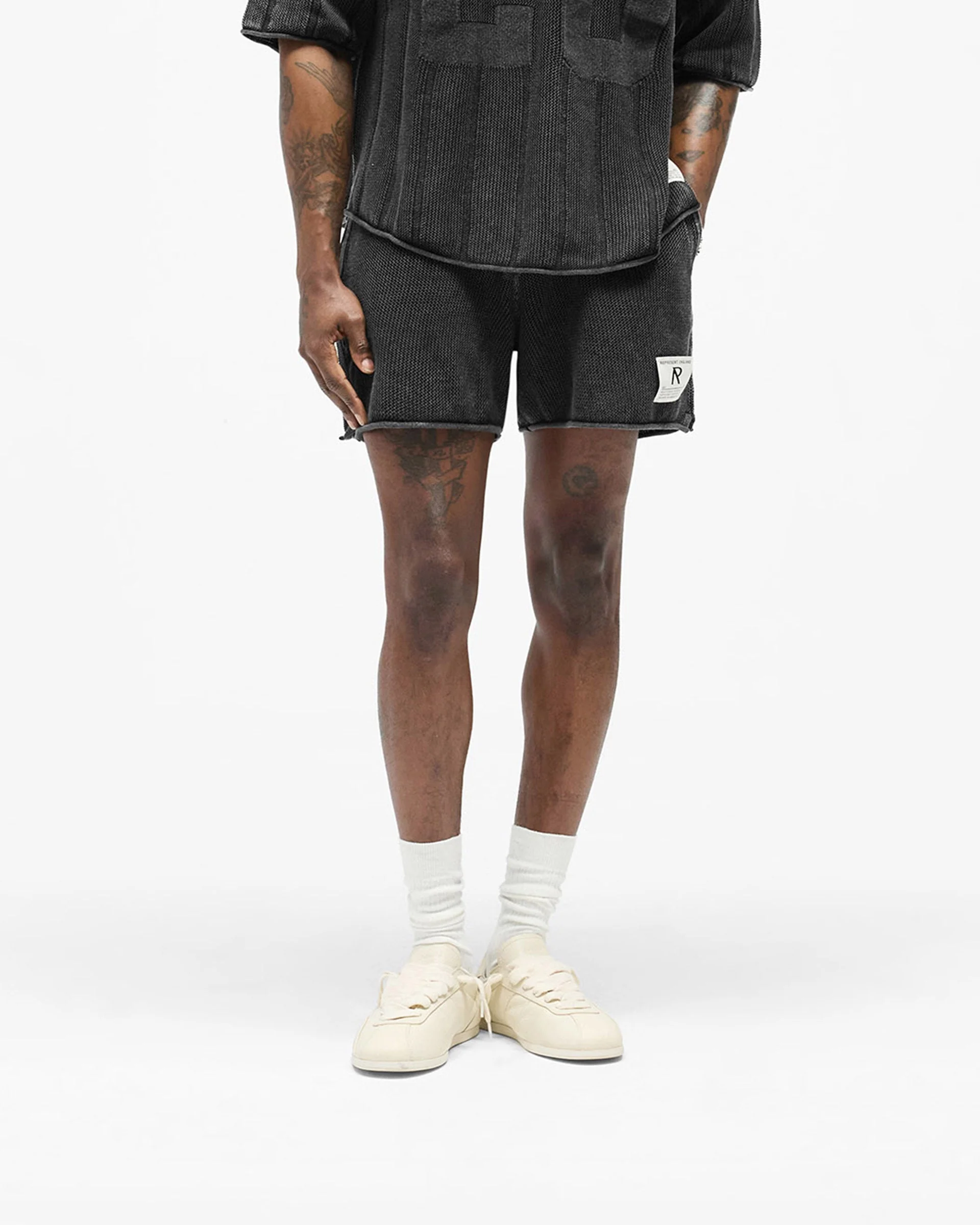 Knitted Varsity Shorts - Vintage Grey - Image 3