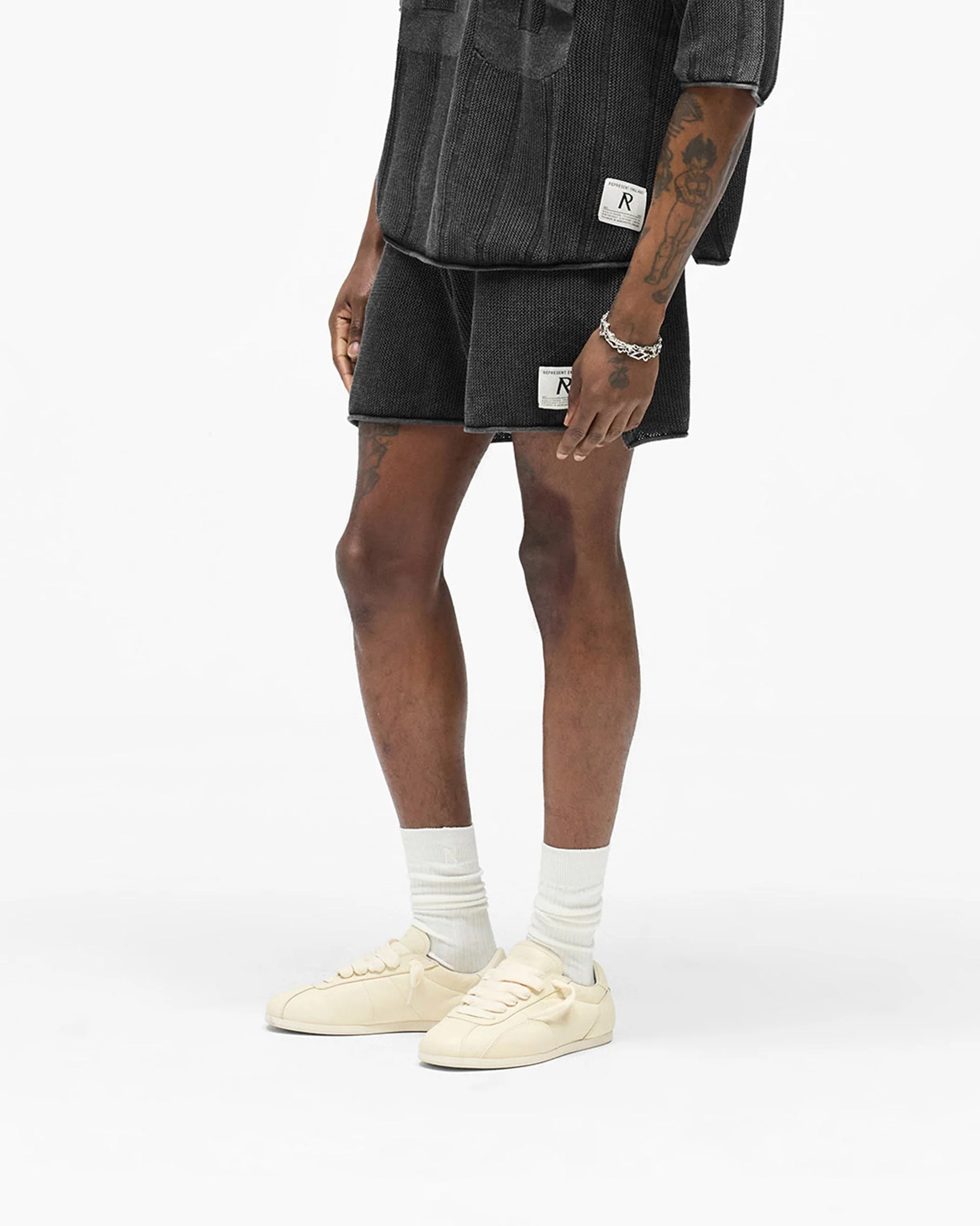 Knitted Varsity Shorts - Vintage Grey - Image 4