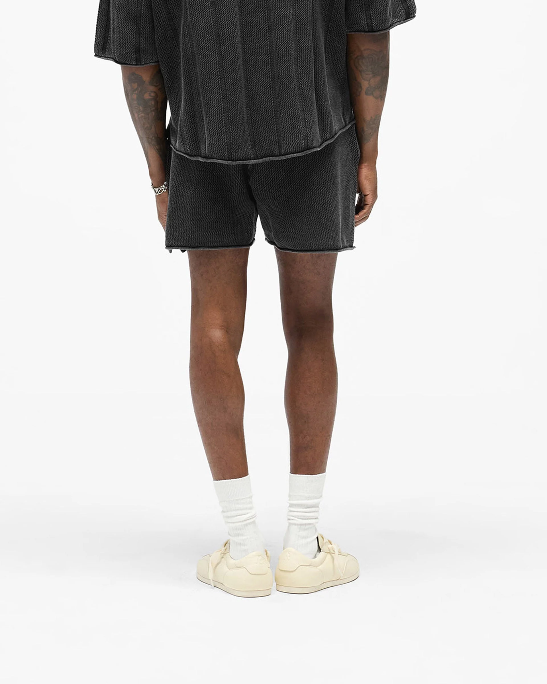 Knitted Varsity Shorts - Vintage Grey - Image 5