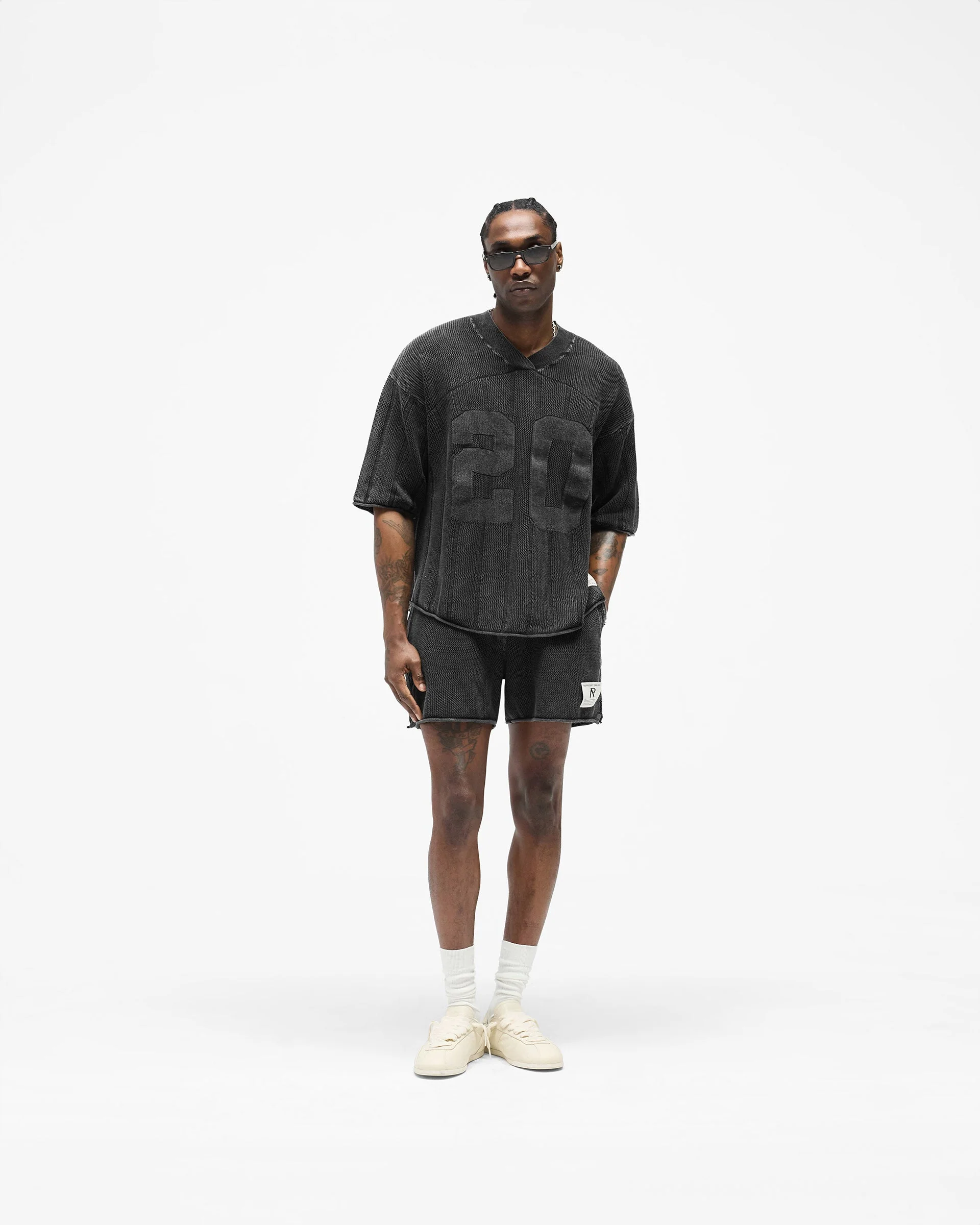 Knitted Varsity Shorts - Vintage Grey - Image 6