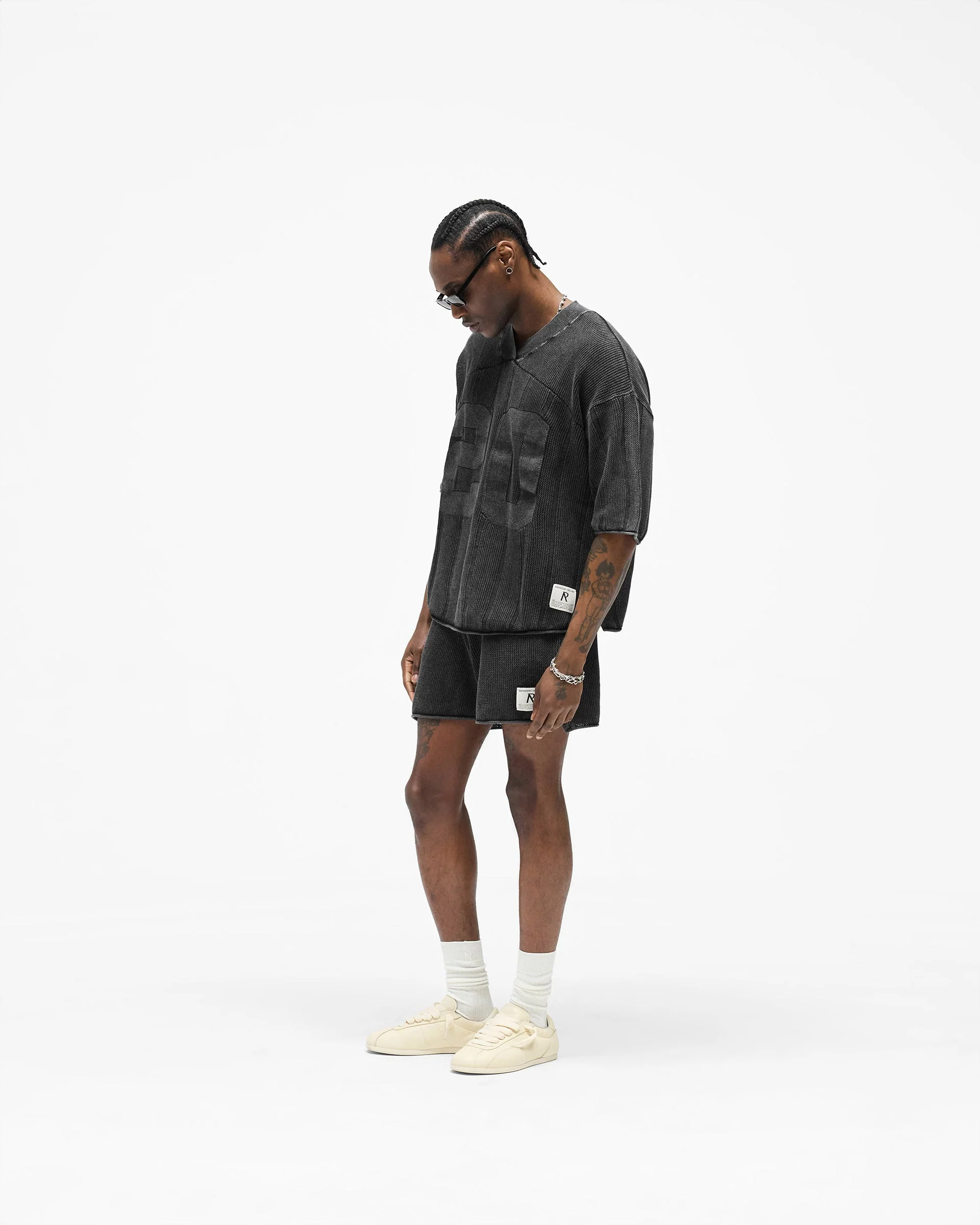 Knitted Varsity Shorts - Vintage Grey - Image 8