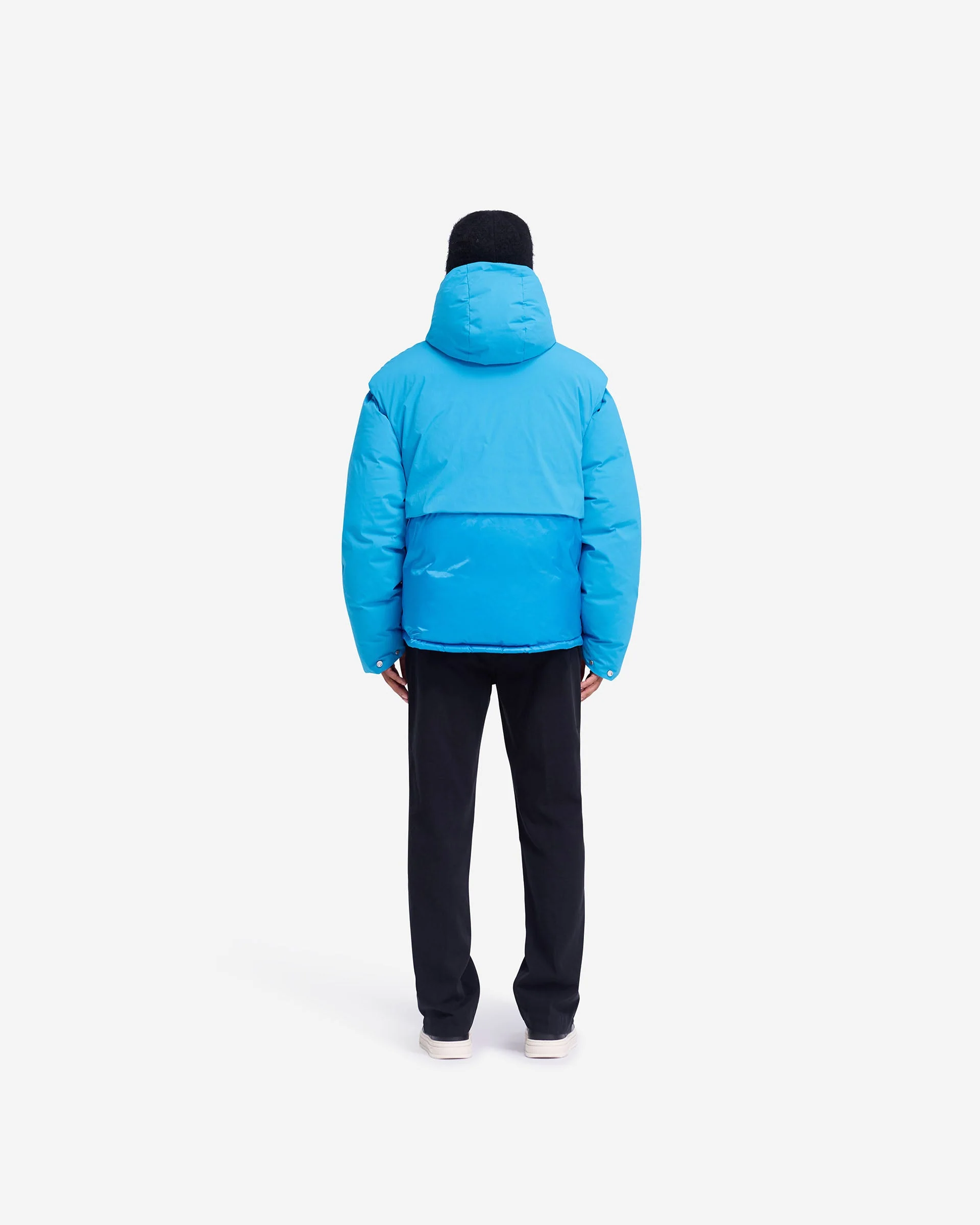 Layered Hooded Puffer - Electric Blue - Image 6