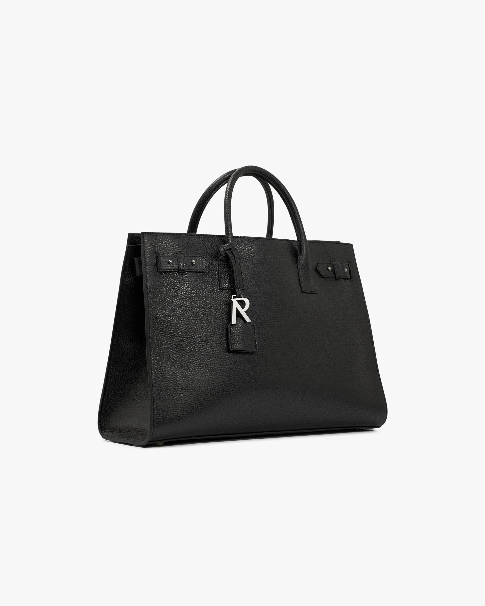 Leather Tote Bag - Textured Black - Image 2