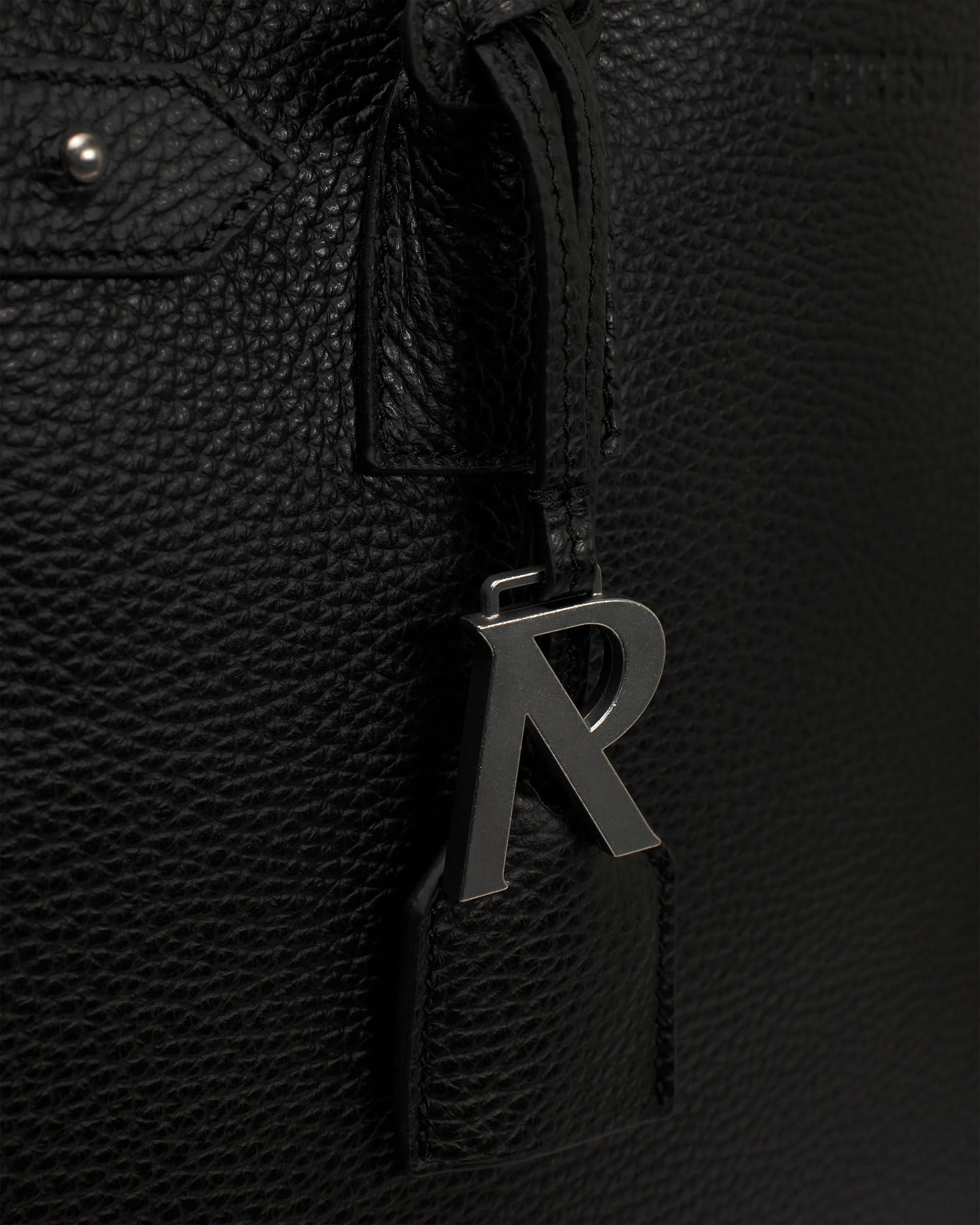 Leather Tote Bag - Textured Black - Image 4