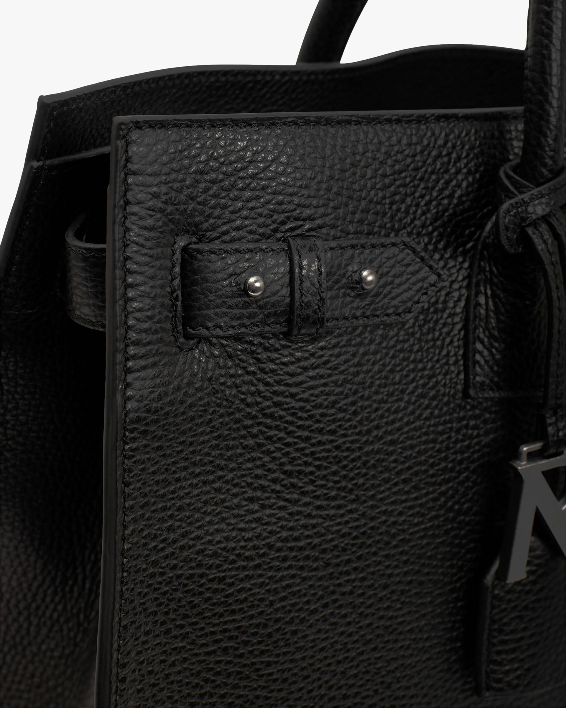 Leather Tote Bag - Textured Black - Image 5