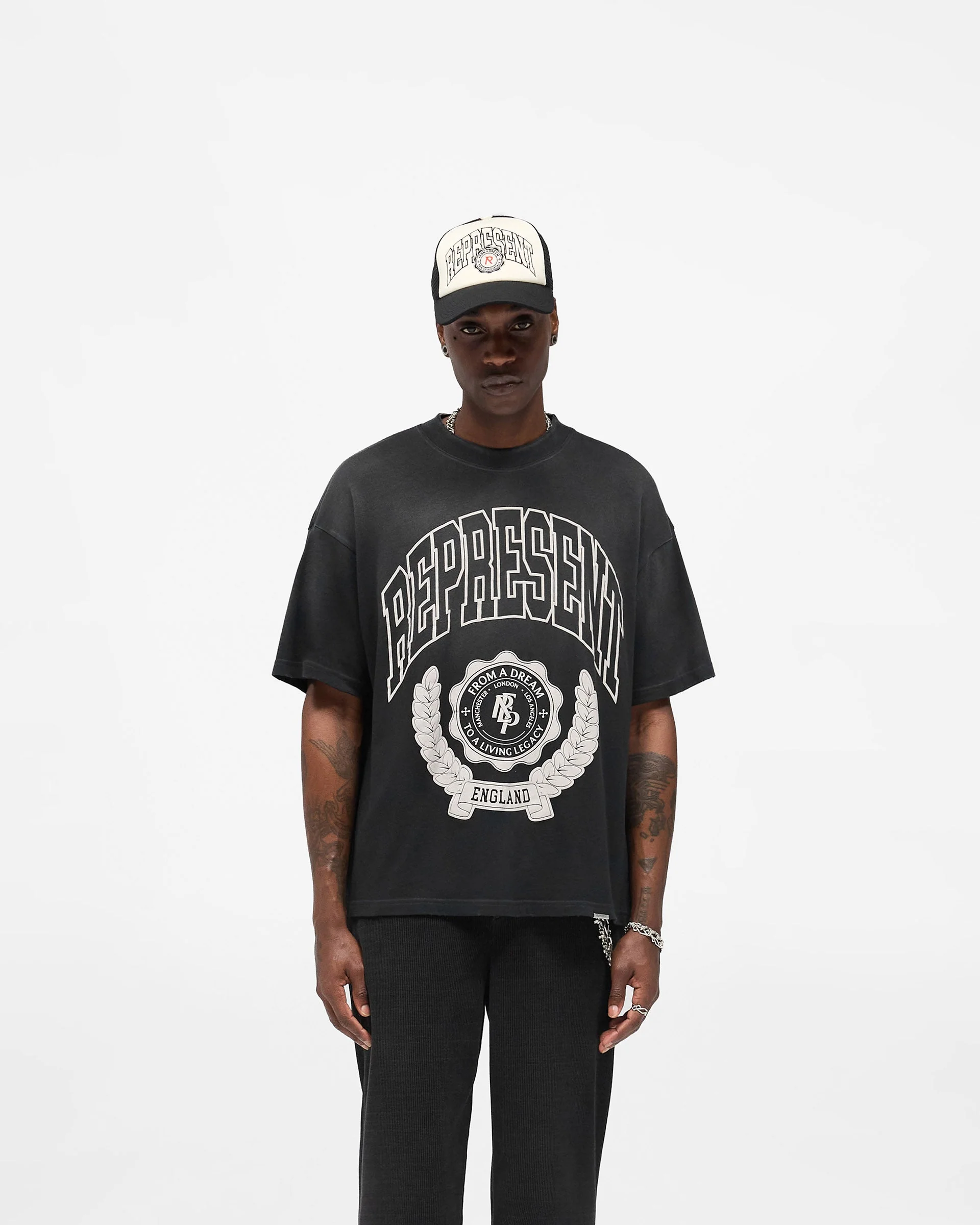 Legacy Crest T-Shirt - Stained Black - Image 3