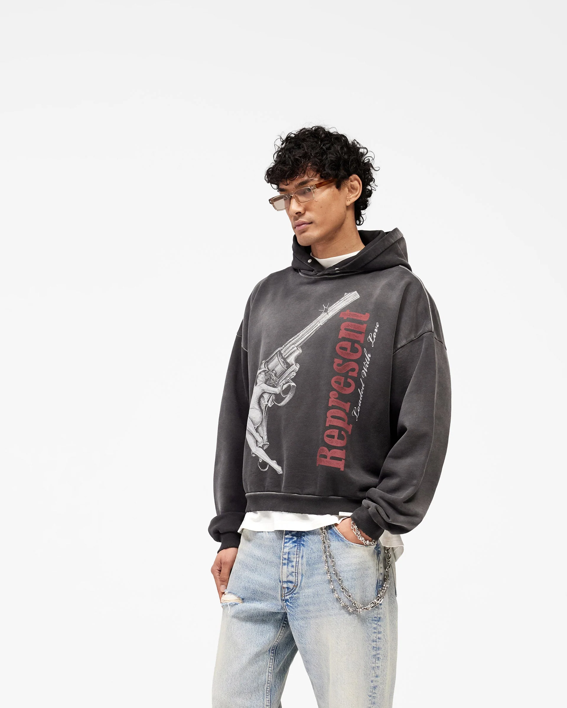 Loaded With Love Hoodie - Stained Black - Image 2