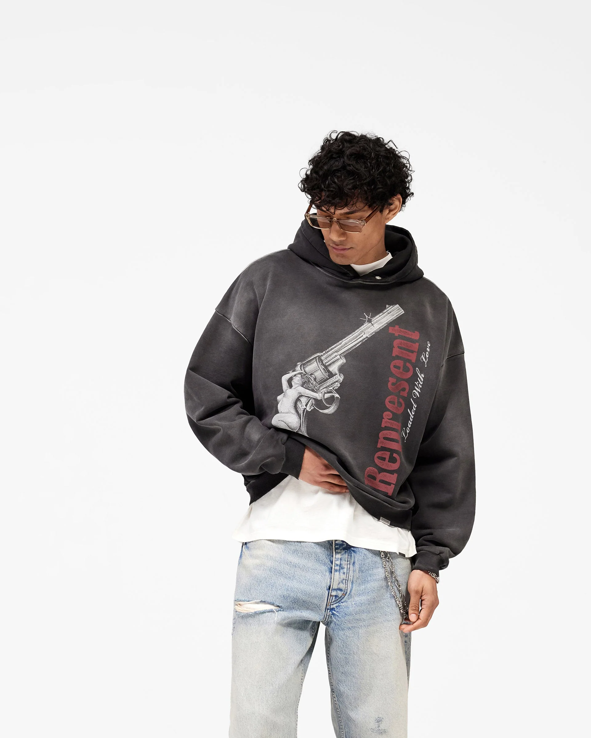 Loaded With Love Hoodie - Stained Black - Image 4
