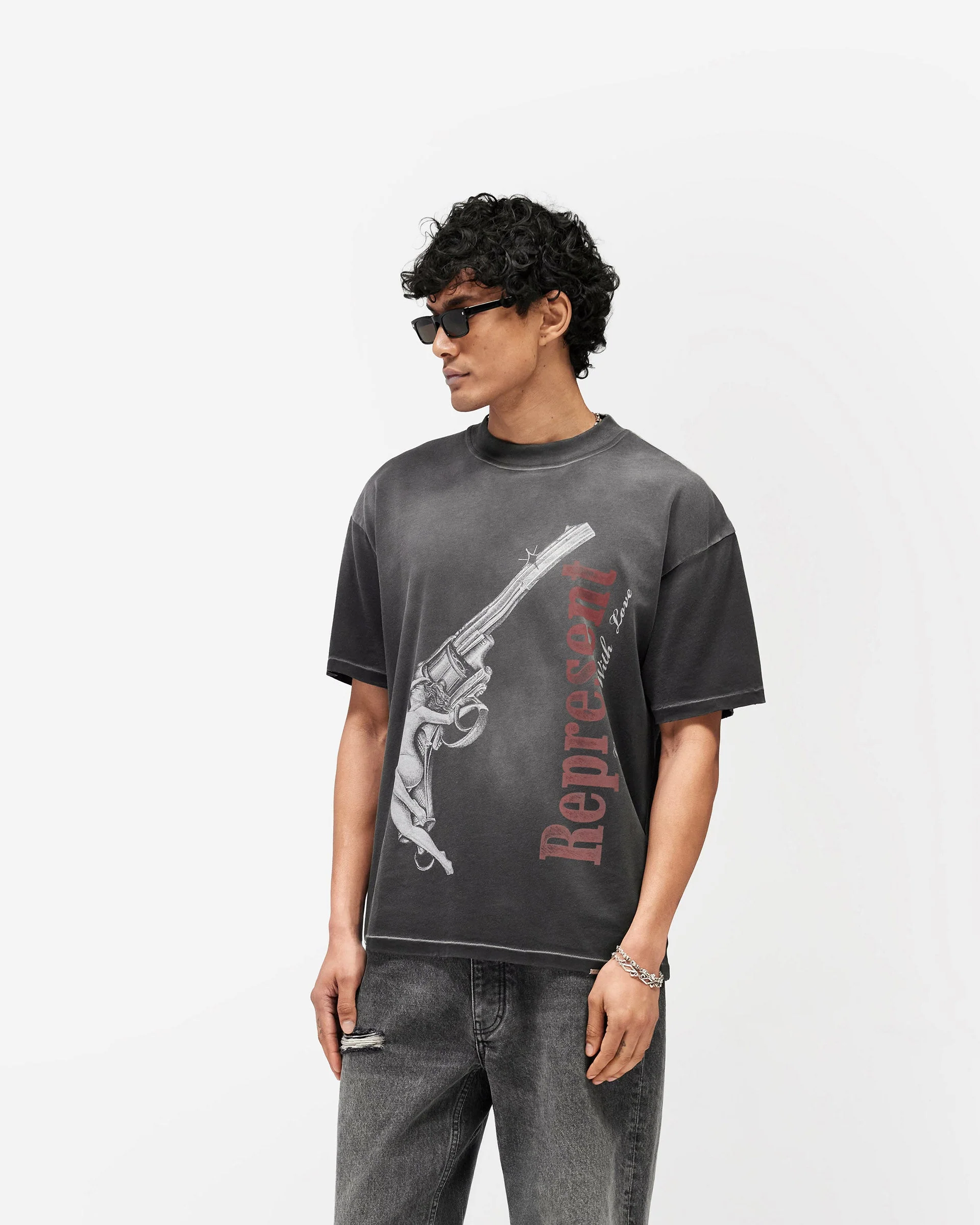 Loaded With Love T-Shirt - Stained Black - Image 2