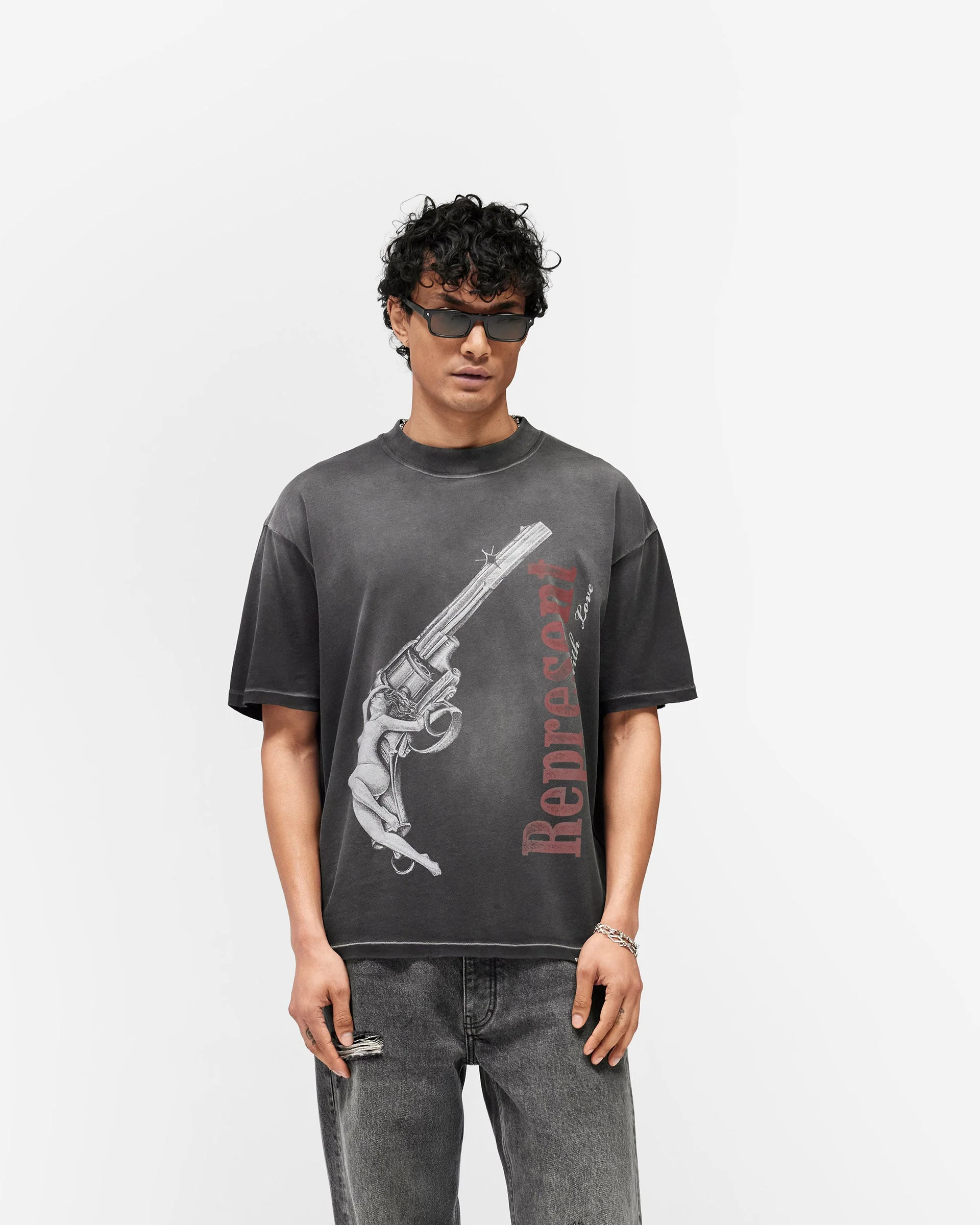 Loaded With Love T-Shirt - Stained Black - Image 3