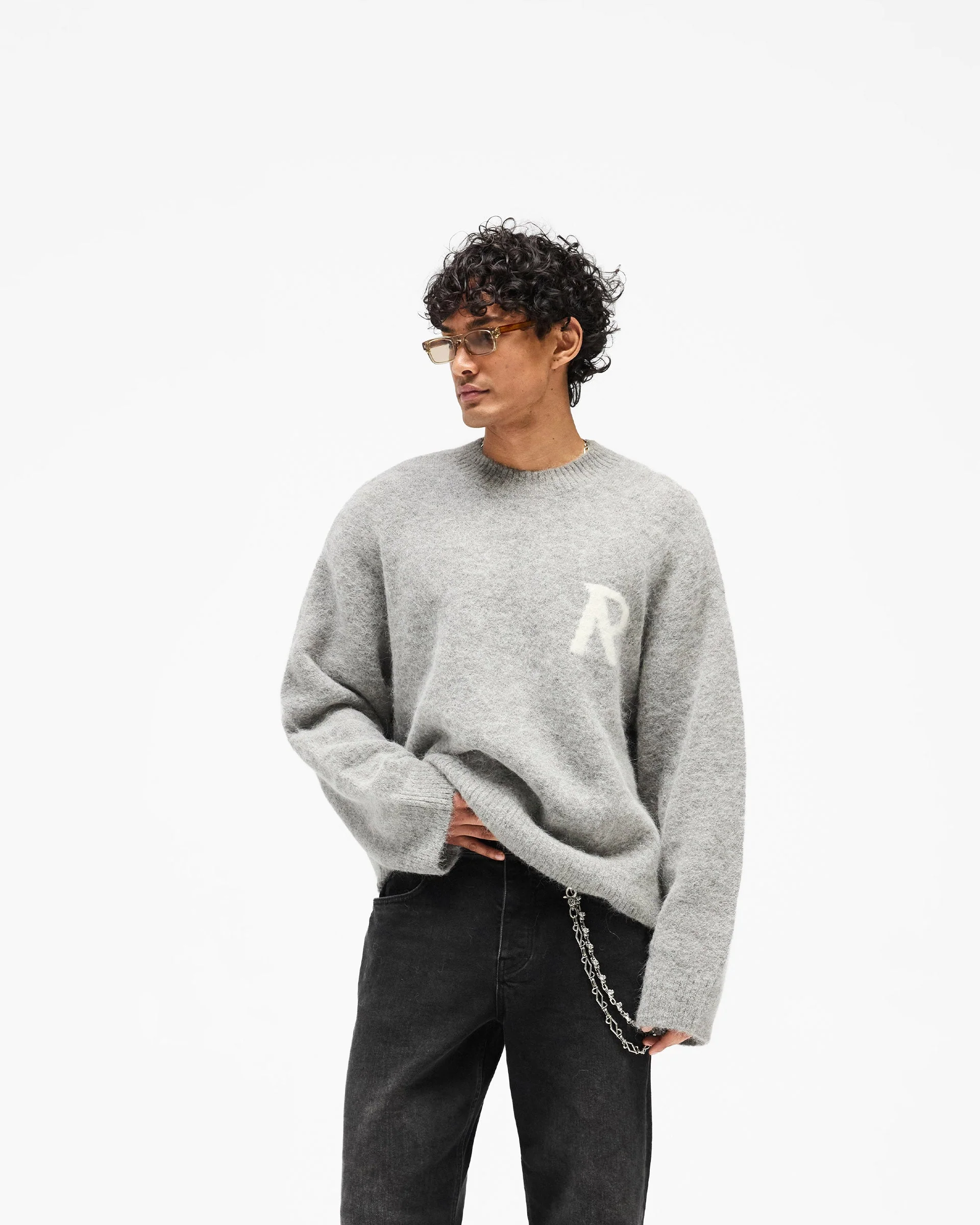 Logo Knit Sweater - Grey - Image 2