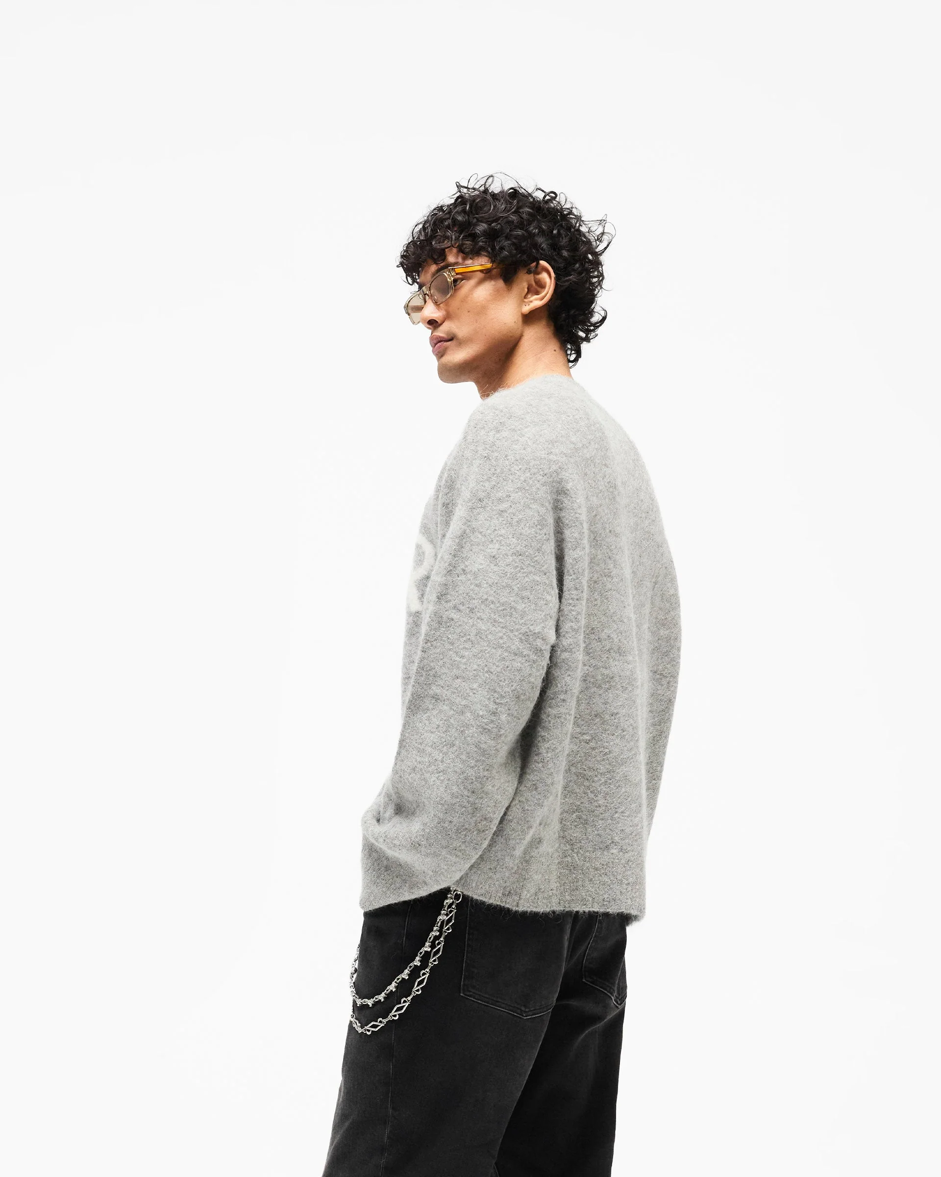 Logo Knit Sweater - Grey - Image 5