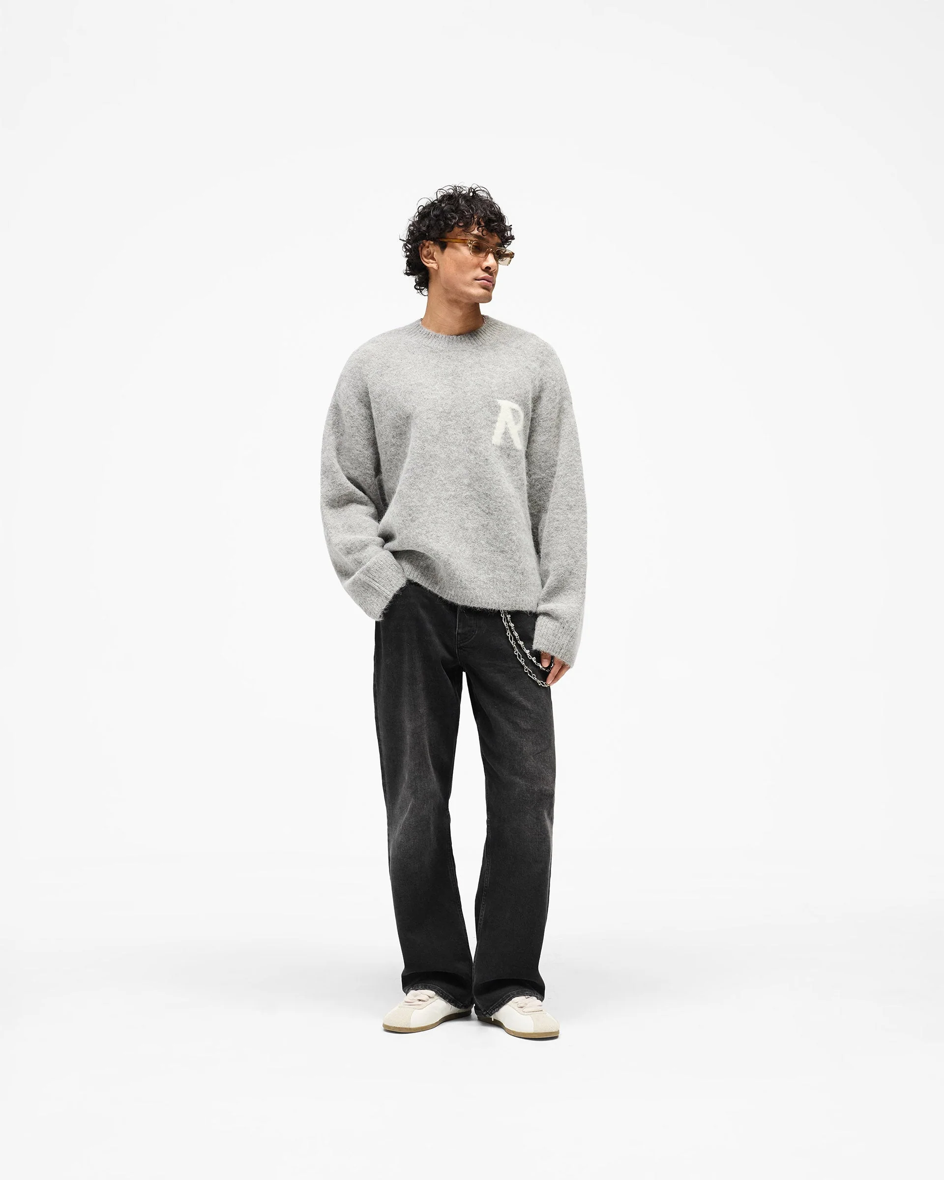 Logo Knit Sweater - Grey - Image 7