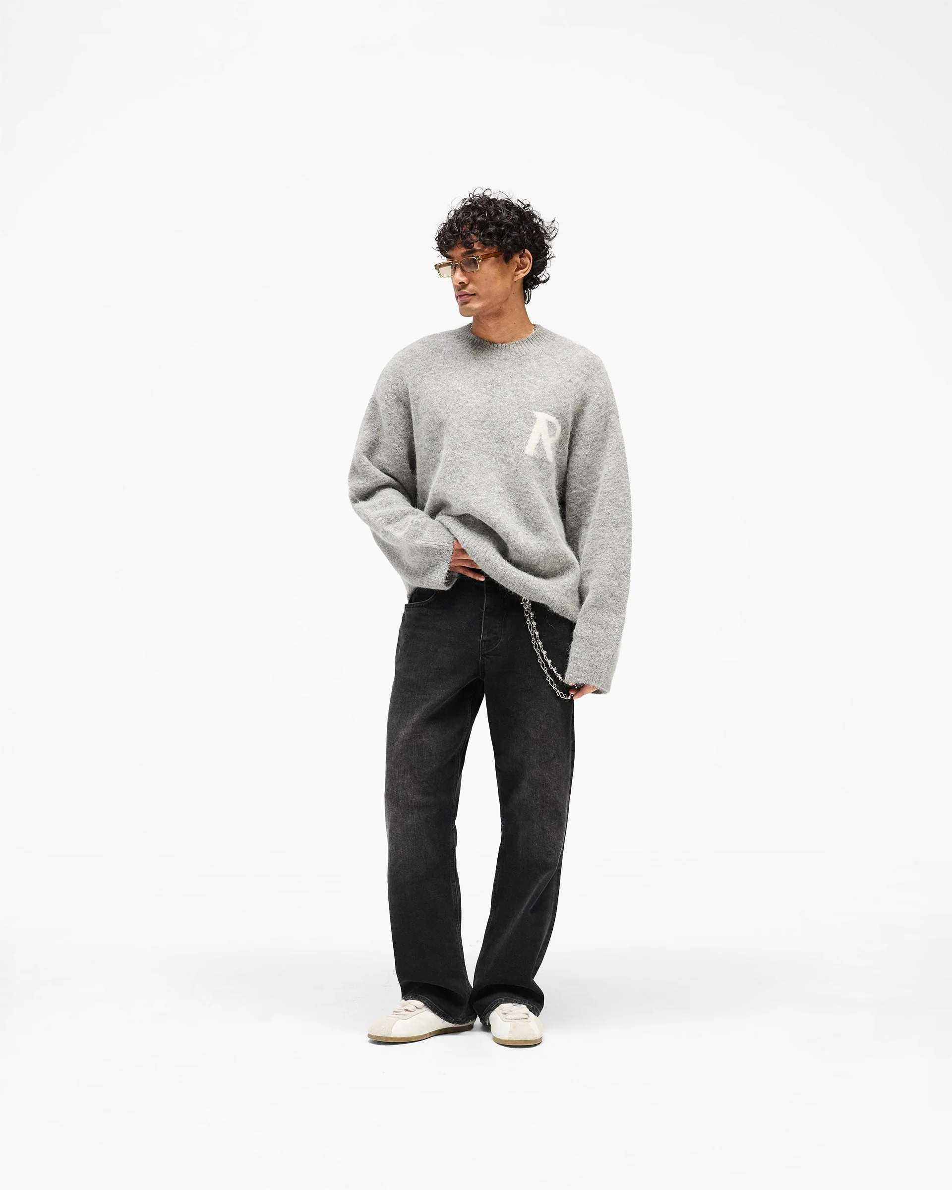 Logo Knit Sweater - Grey - Image 8
