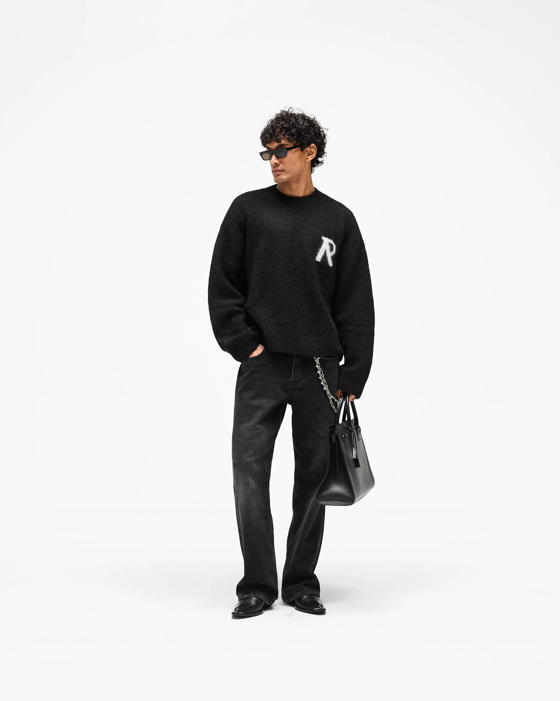 Logo Knit Sweater - Jet Black - Image 10