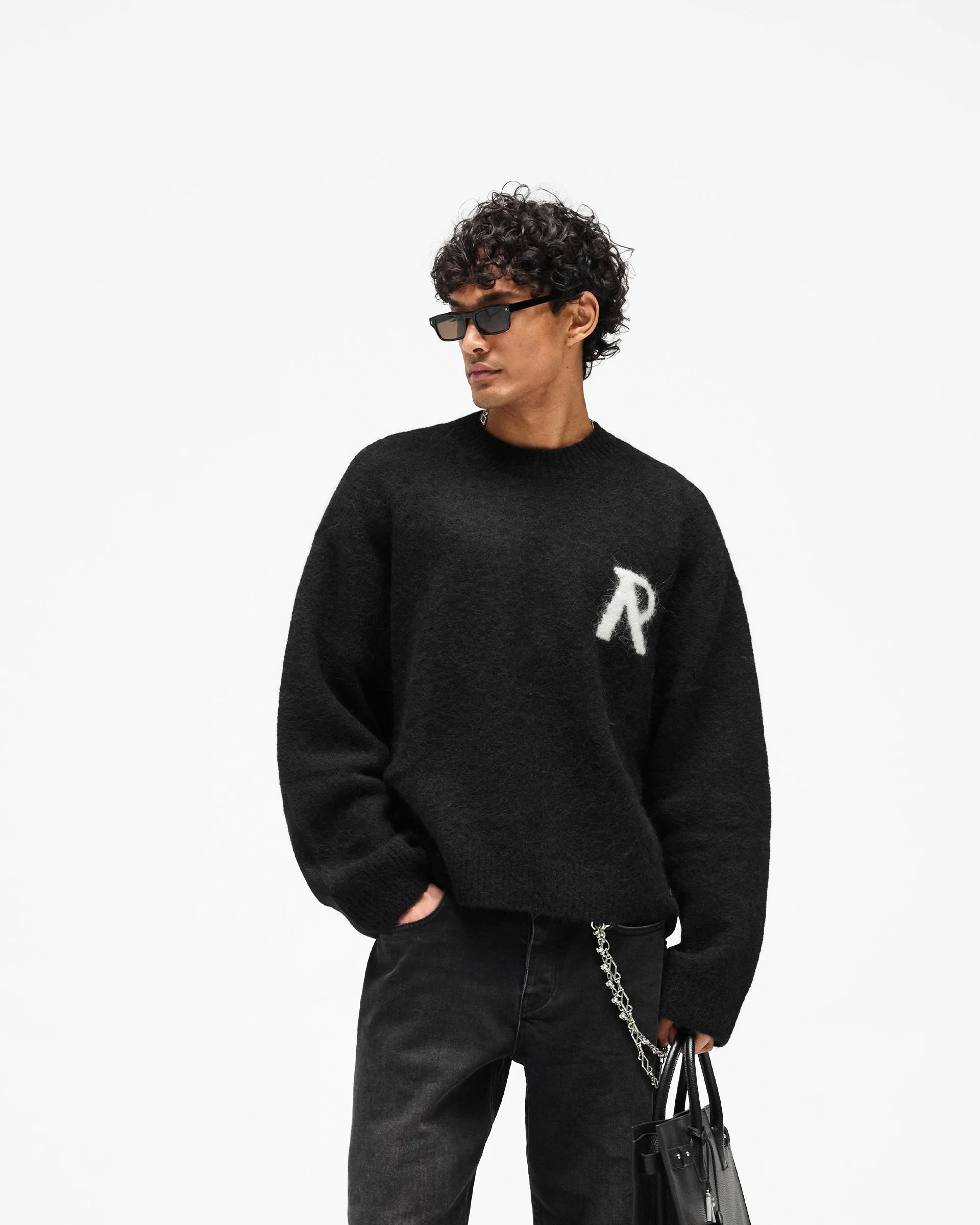Logo Knit Sweater - Jet Black - Image 2