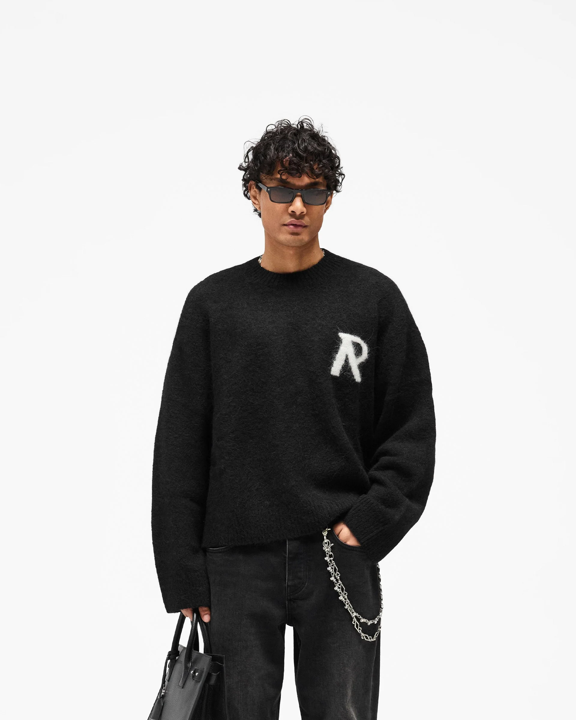 Logo Knit Sweater - Jet Black - Image 3