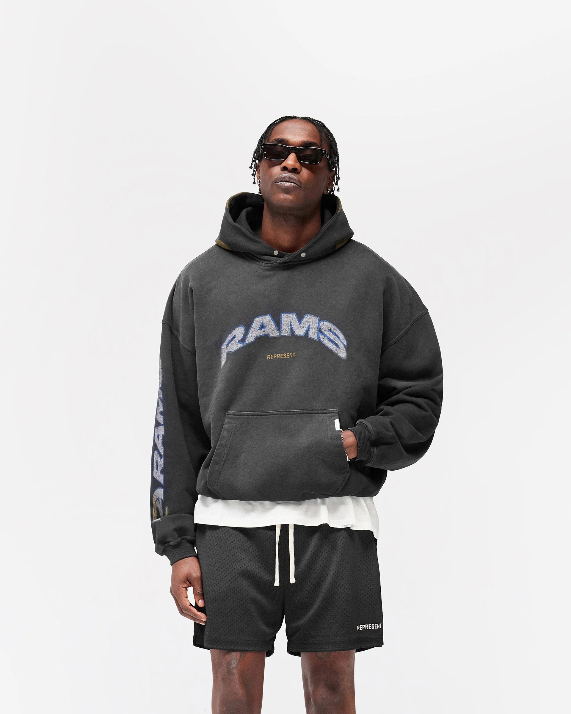 Los Angeles Rams x Represent Hoodie - Stained Black - Image 3