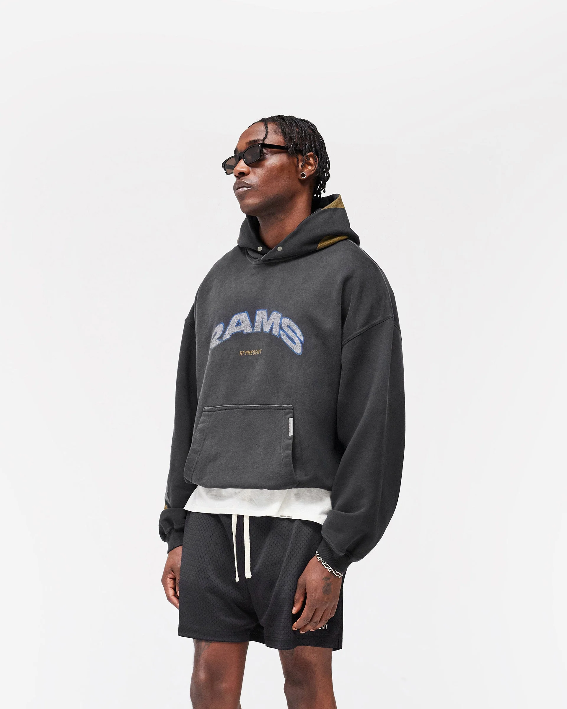 Los Angeles Rams x Represent Hoodie - Stained Black - Image 5
