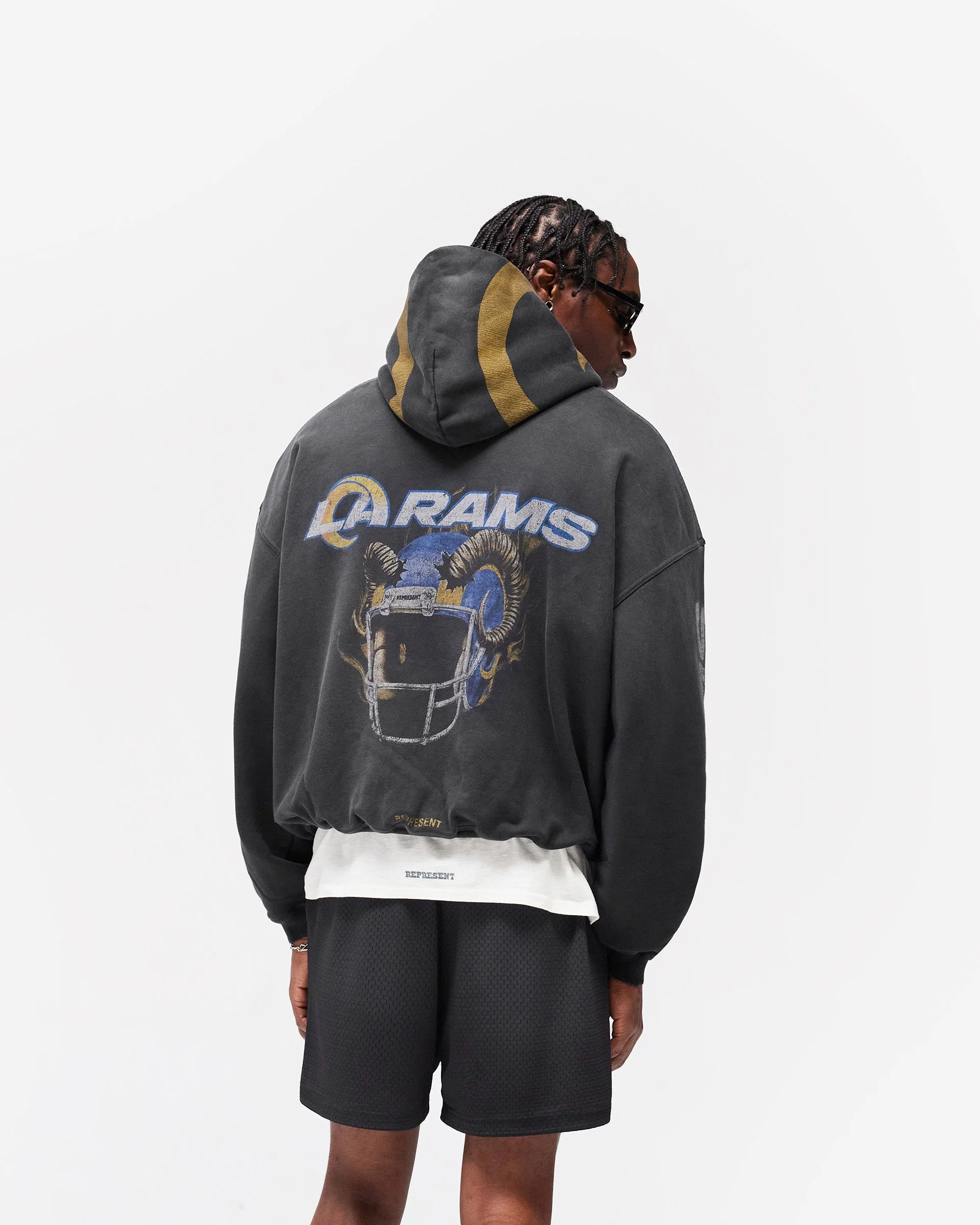 Los Angeles Rams x Represent Hoodie - Stained Black - Image 6