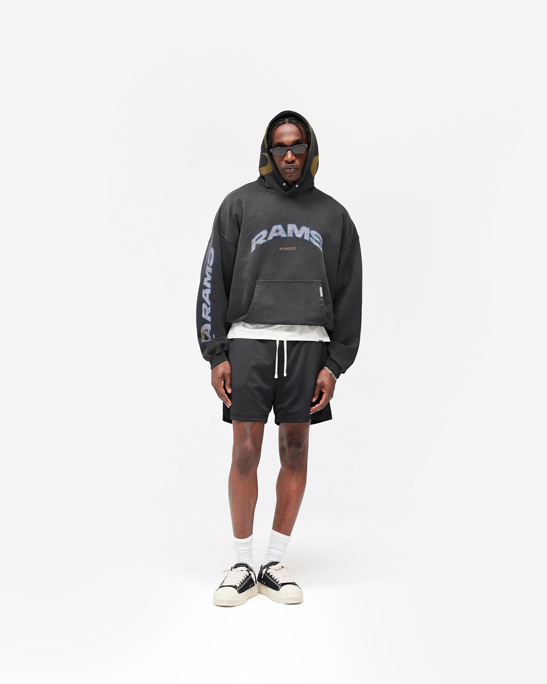 Los Angeles Rams x Represent Hoodie - Stained Black - Image 7