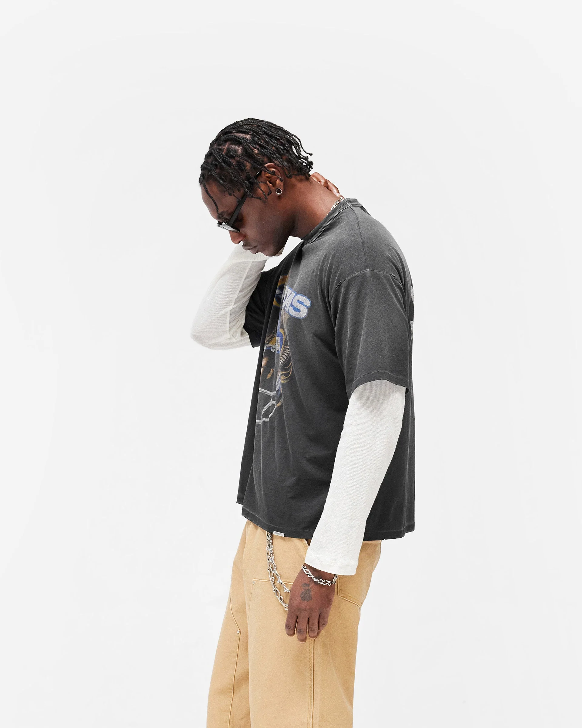 Los Angeles Rams x Represent T-Shirt - Stained Black - Image 4