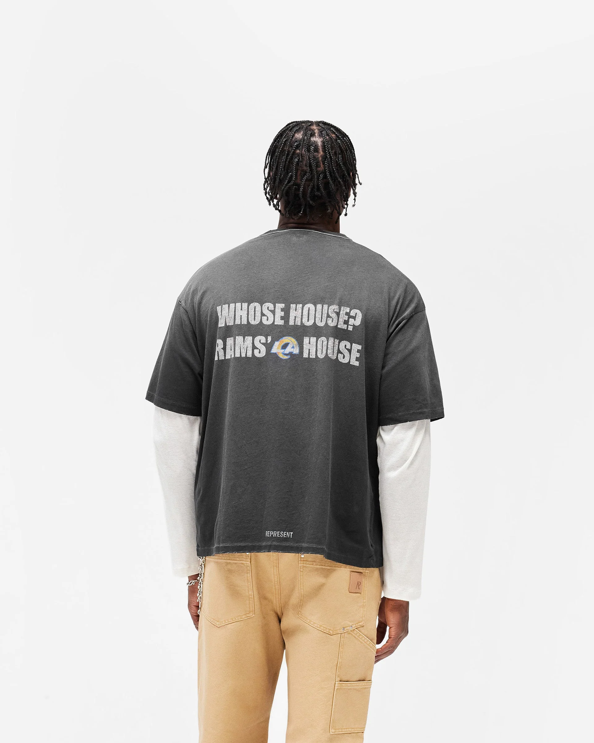 Los Angeles Rams x Represent T-Shirt - Stained Black - Image 6