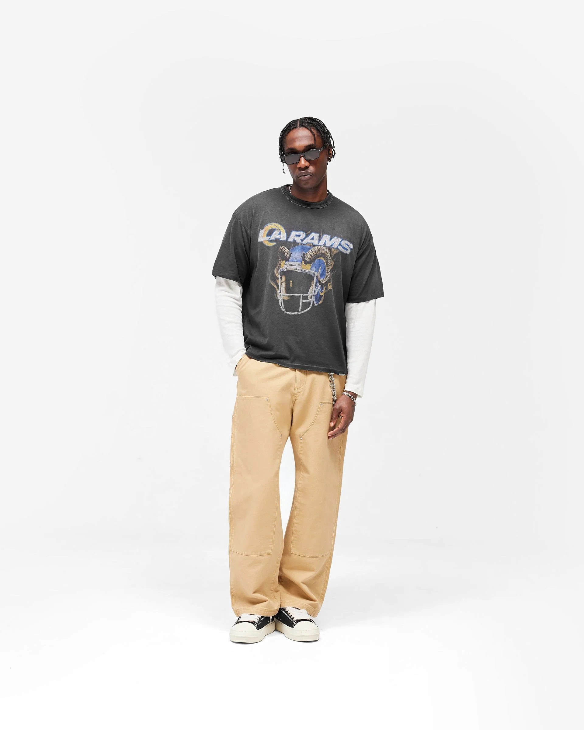 Los Angeles Rams x Represent T-Shirt - Stained Black - Image 7