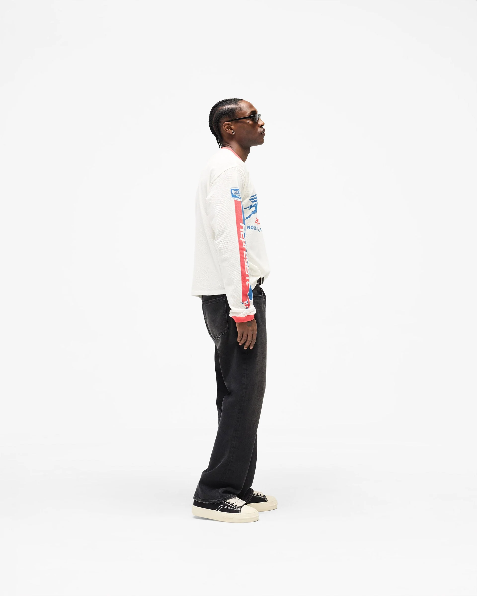 Mesh Pegasus Long Sleeve T-Shirt - Flat White - Image 10