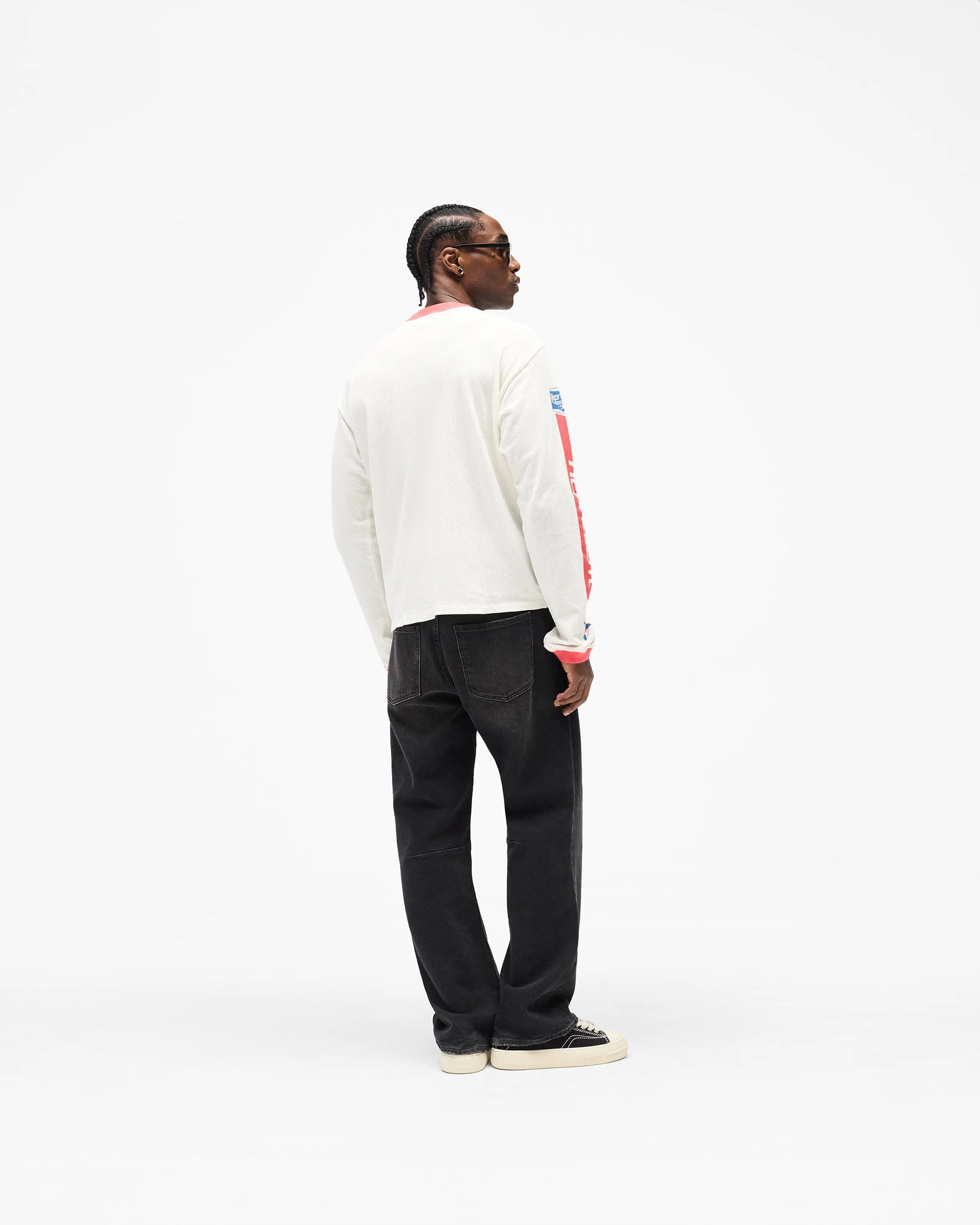 Mesh Pegasus Long Sleeve T-Shirt - Flat White - Image 13