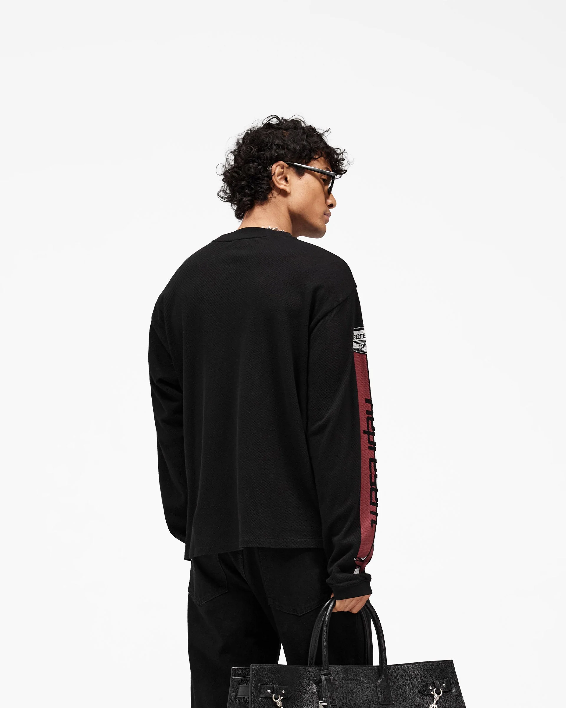 Mesh Pegasus Long Sleeve T-Shirt - Jet Black - Image 6