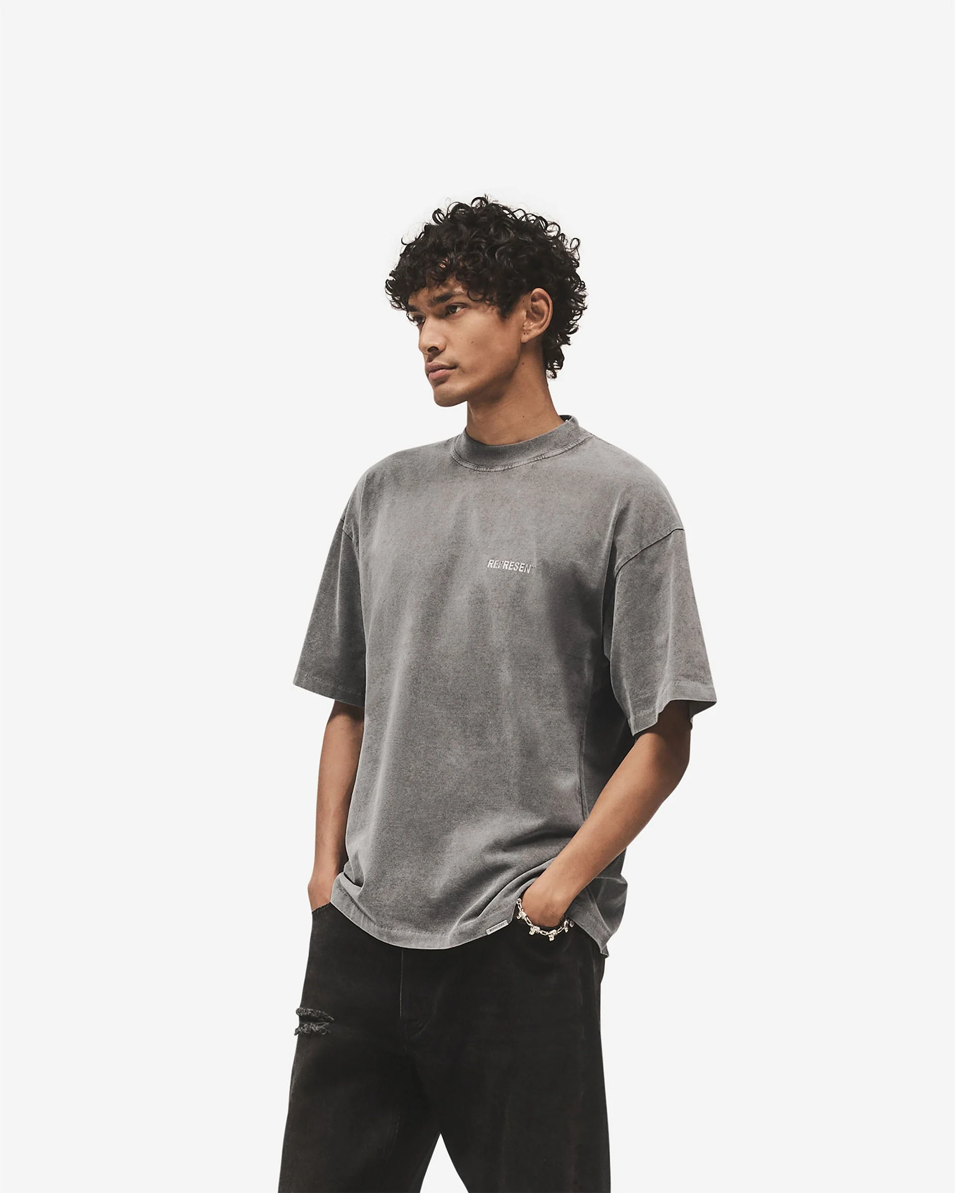 Metal Block Logo T-Shirt - Vintage Grey - Image 2