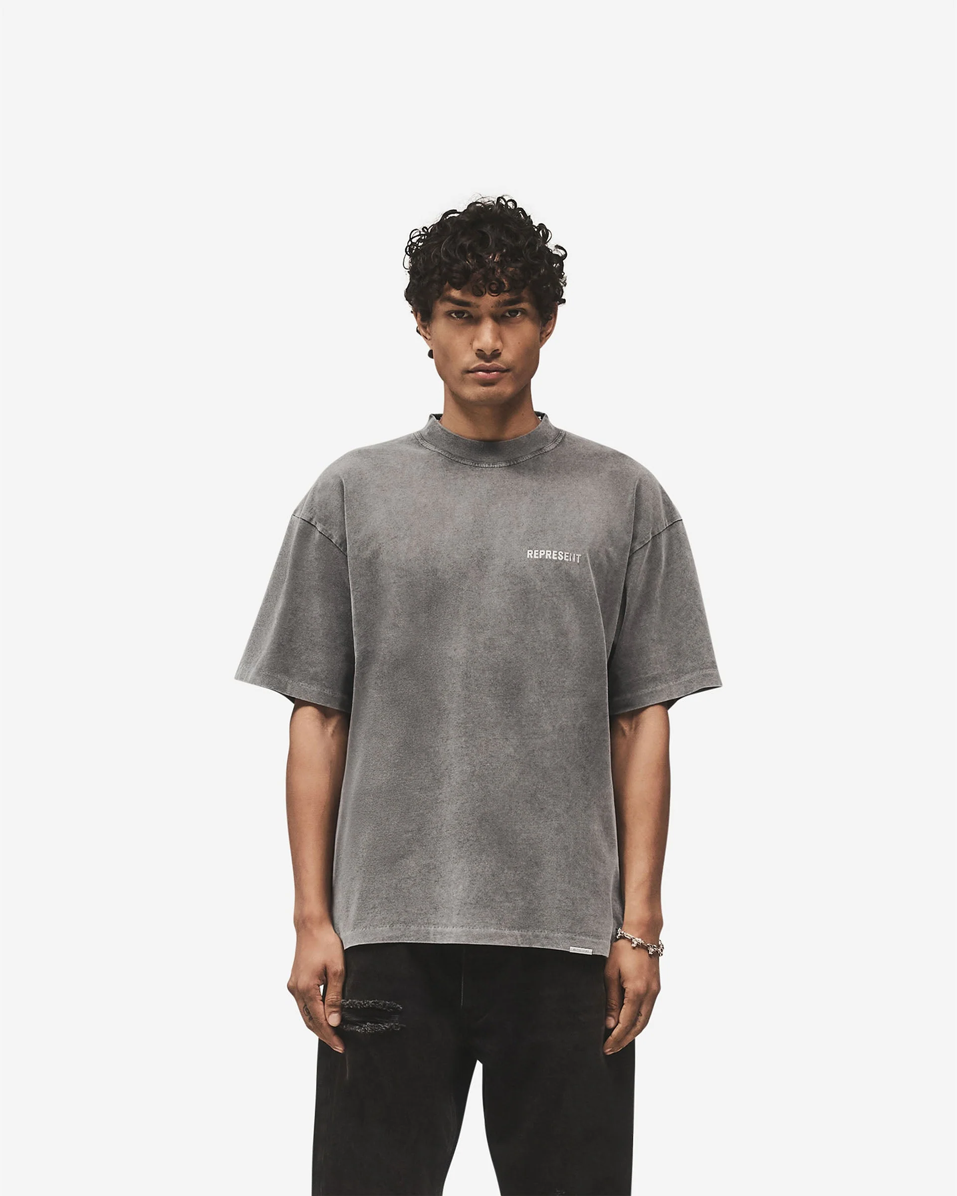 Metal Block Logo T-Shirt - Vintage Grey - Image 3
