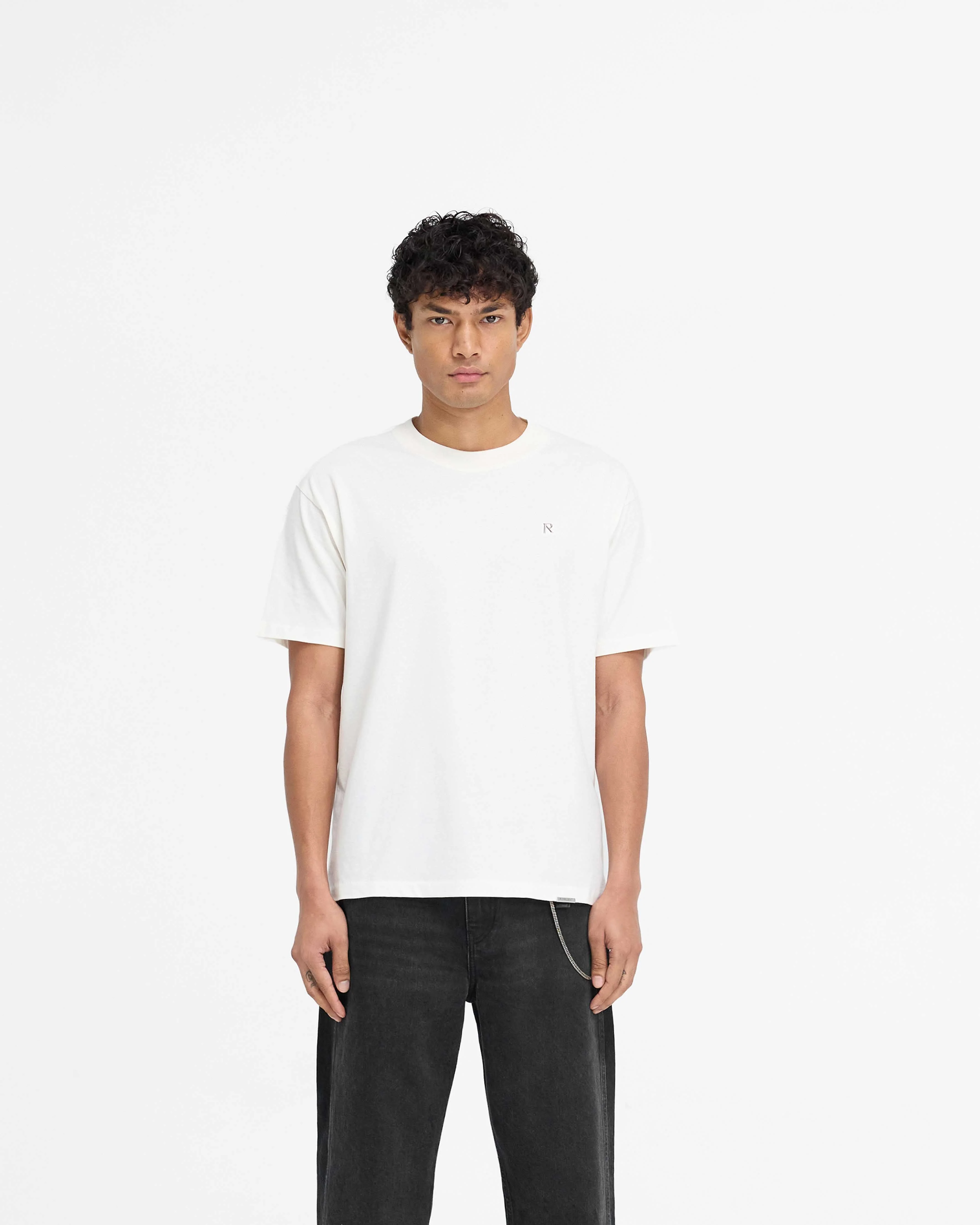 Metal Initial R T-Shirt - Flat White - Image 3