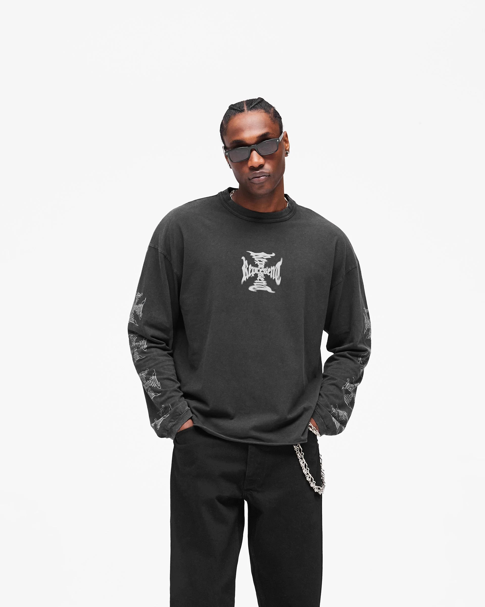 MH Long Sleeve T-Shirt - Faded Black - Image 3