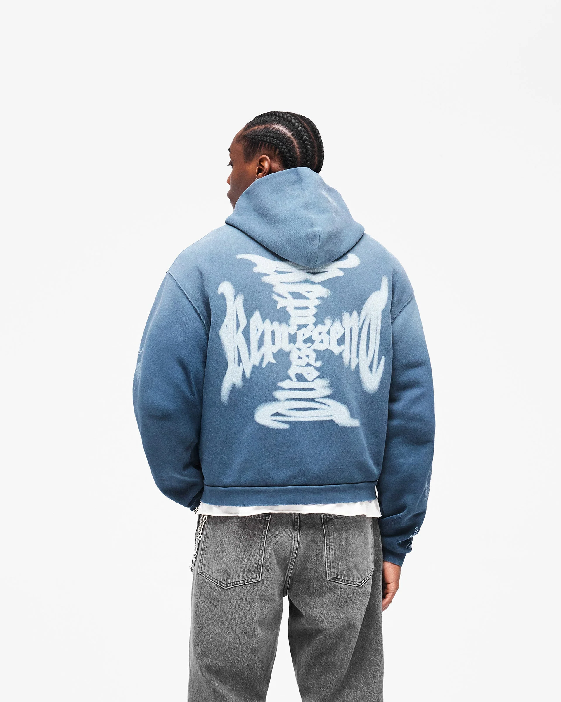 MH Shrunken Zip Hoodie - Vintage Navy - Image 6