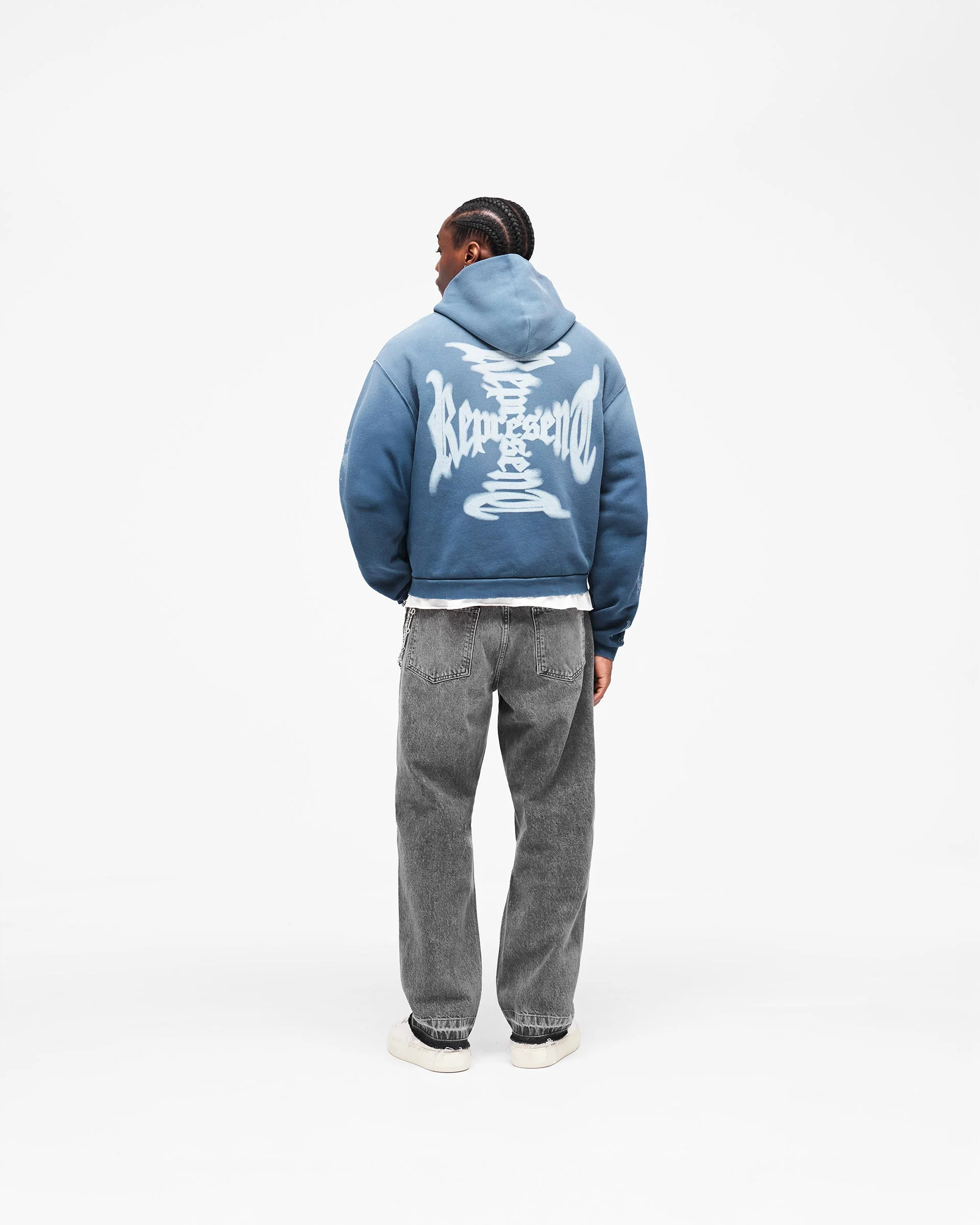 MH Shrunken Zip Hoodie - Vintage Navy - Image 9