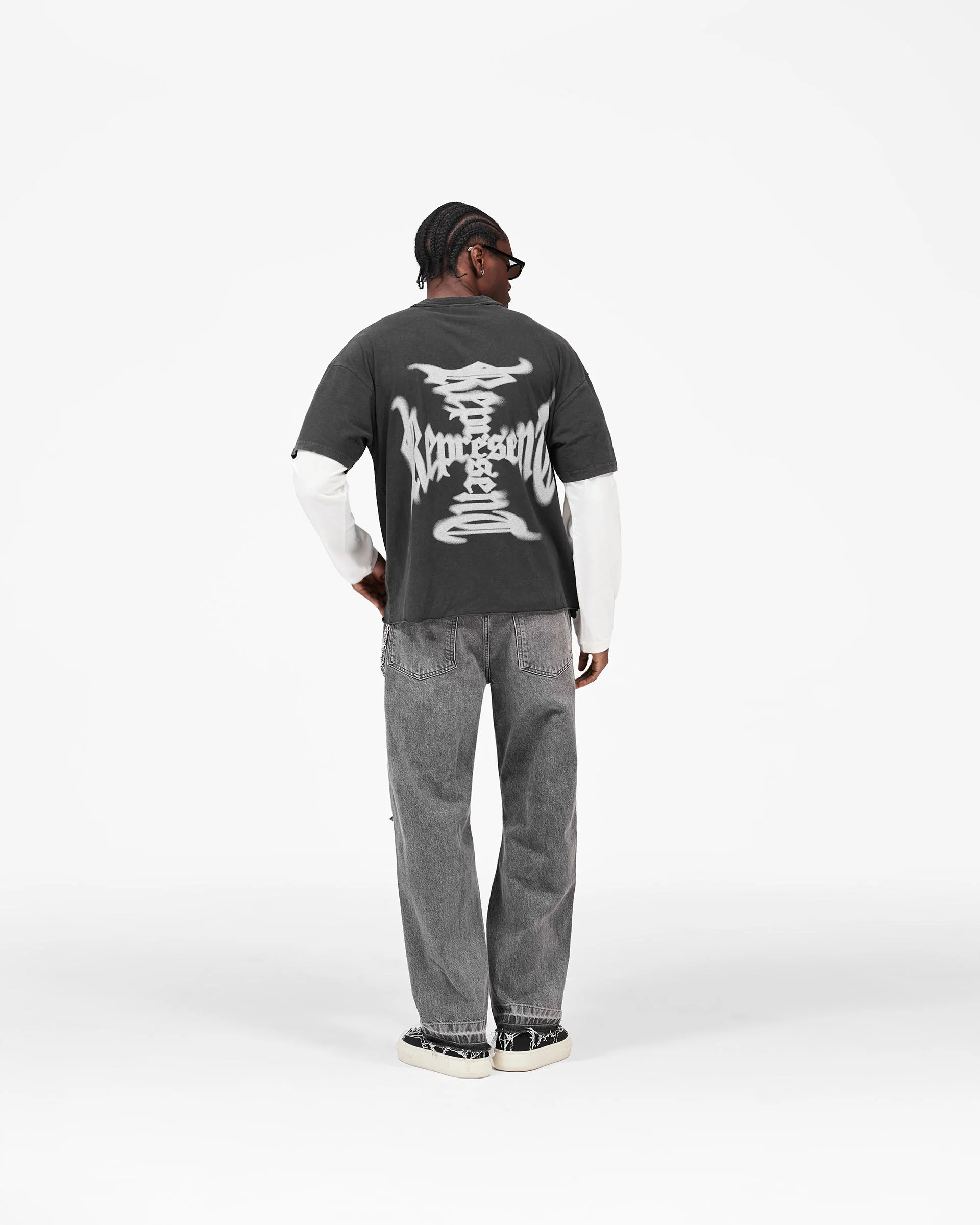MH Stack Long Sleeve T-Shirt - Faded Black - Image 8