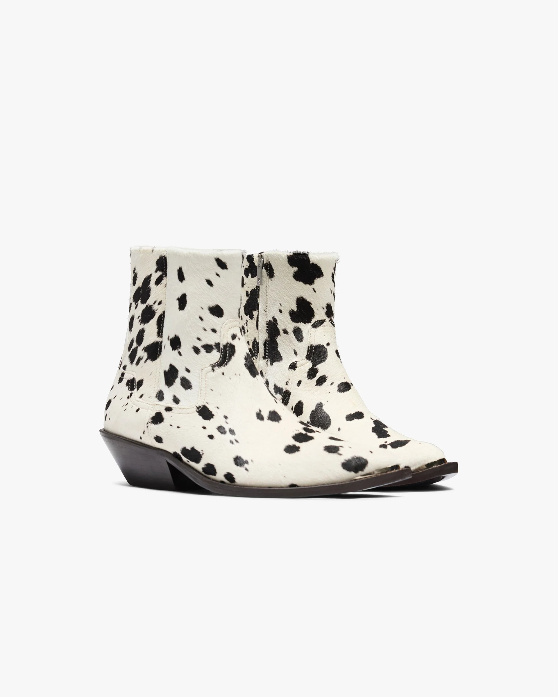 Michael Zip Boot Cowhide - Flat White Black - Image 2