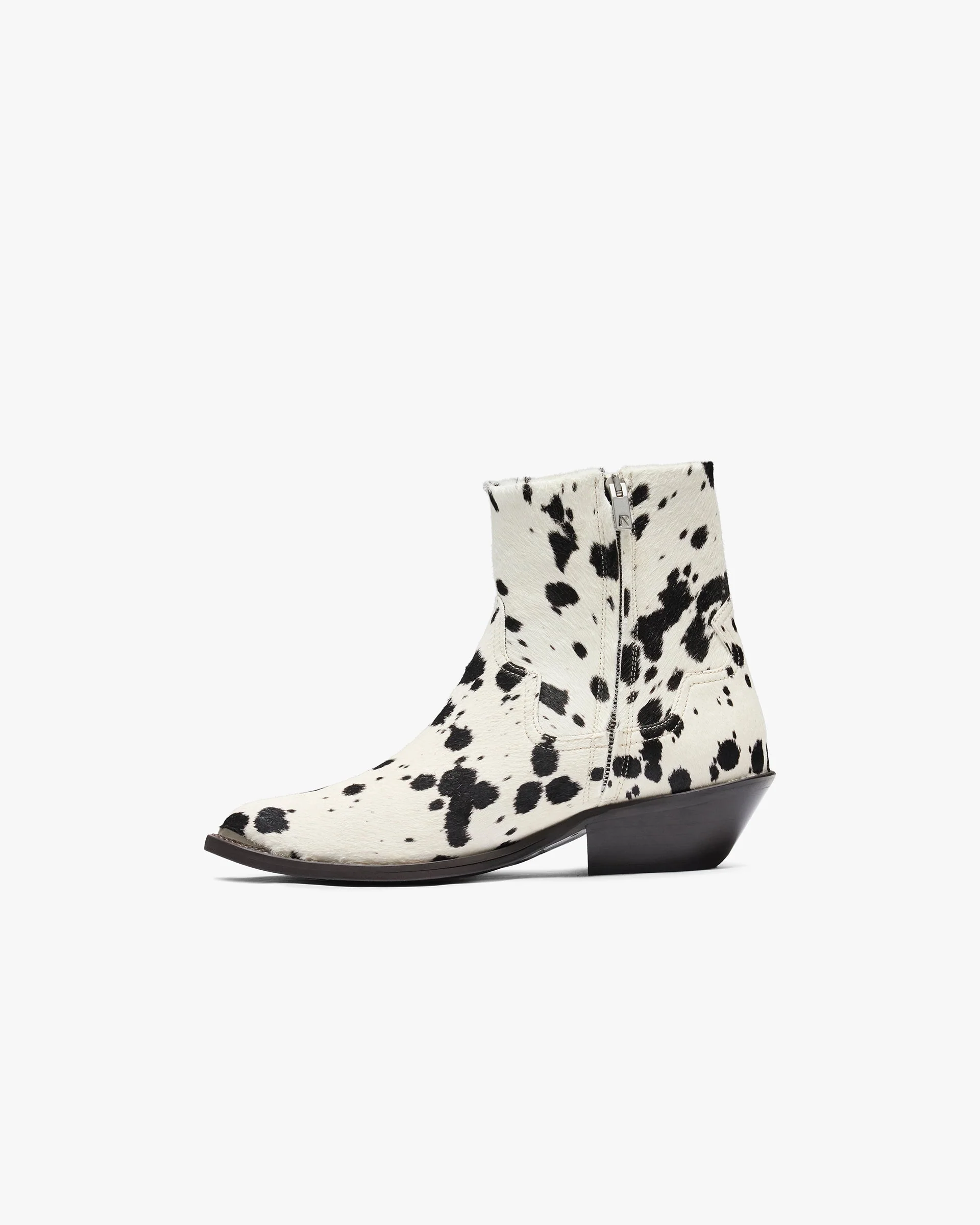 Michael Zip Boot Cowhide - Flat White Black - Image 3