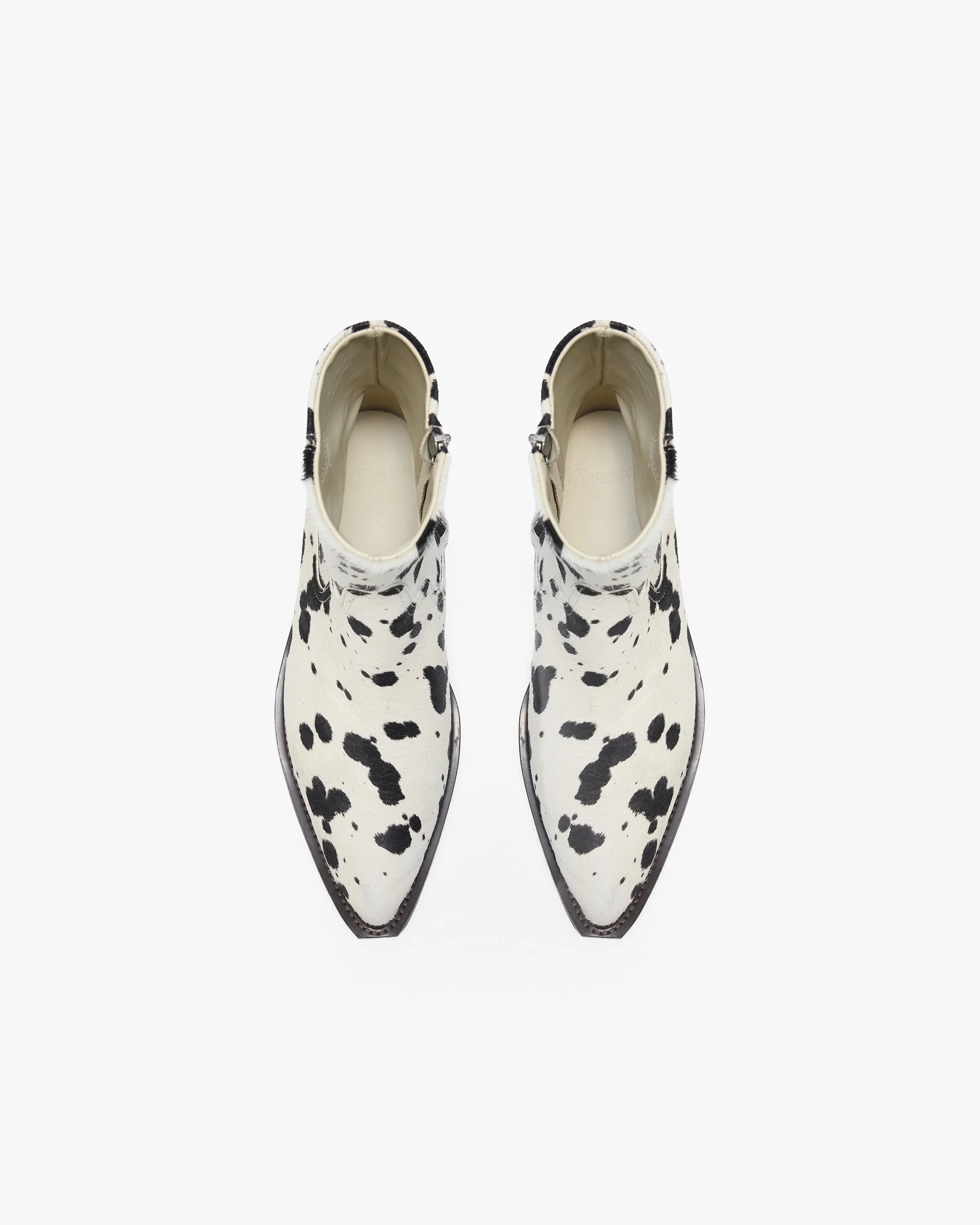 Michael Zip Boot Cowhide - Flat White Black - Image 5