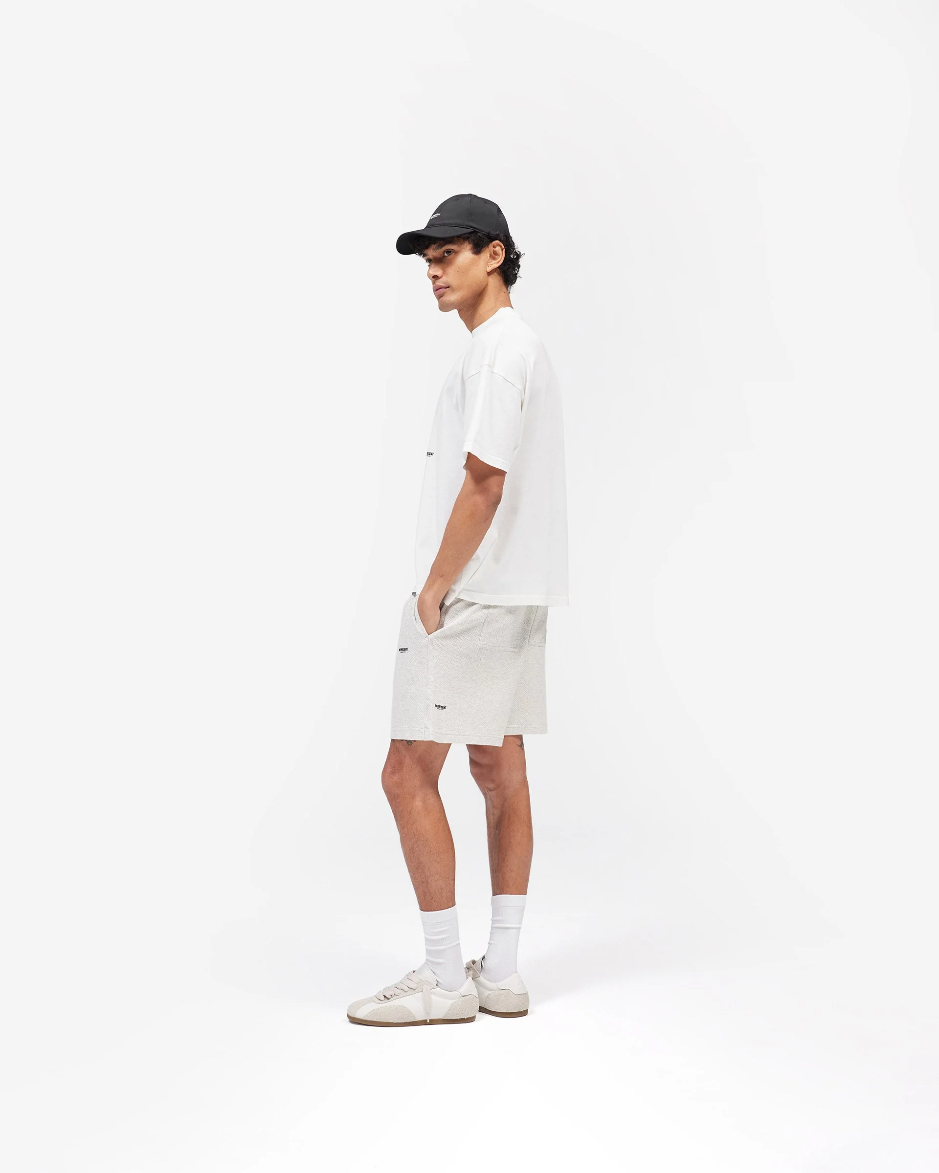 Micro Owners Club Mesh Shorts - Cream Marl - Image 8