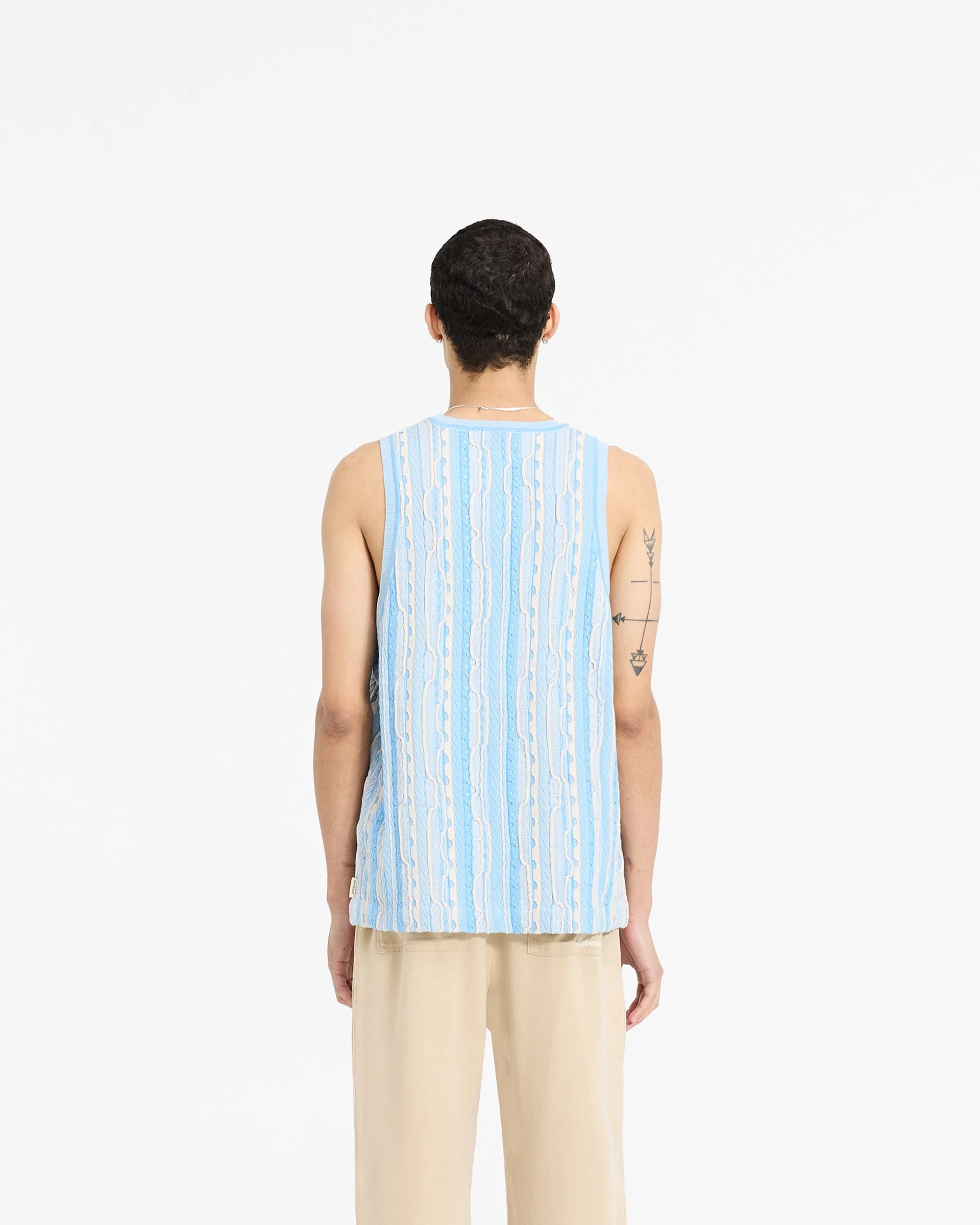 Mixed Knit Vest - Royal Blue - Image 4