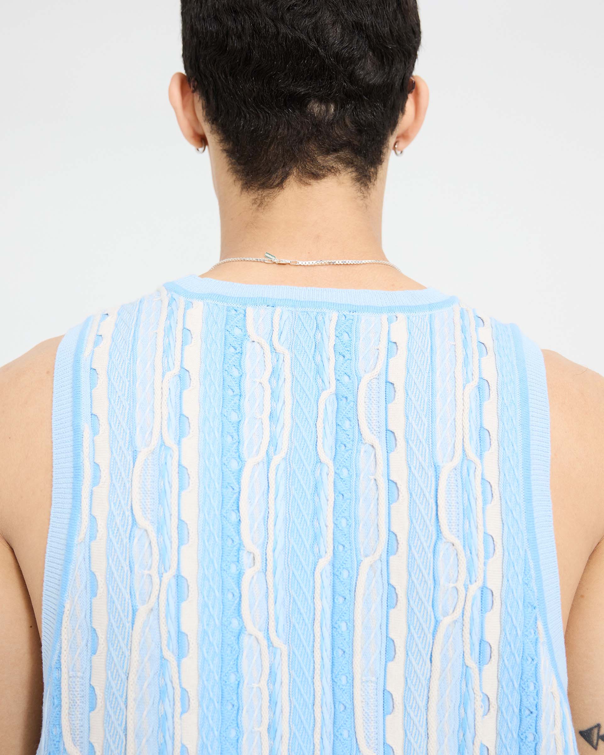 Mixed Knit Vest - Royal Blue - Image 6