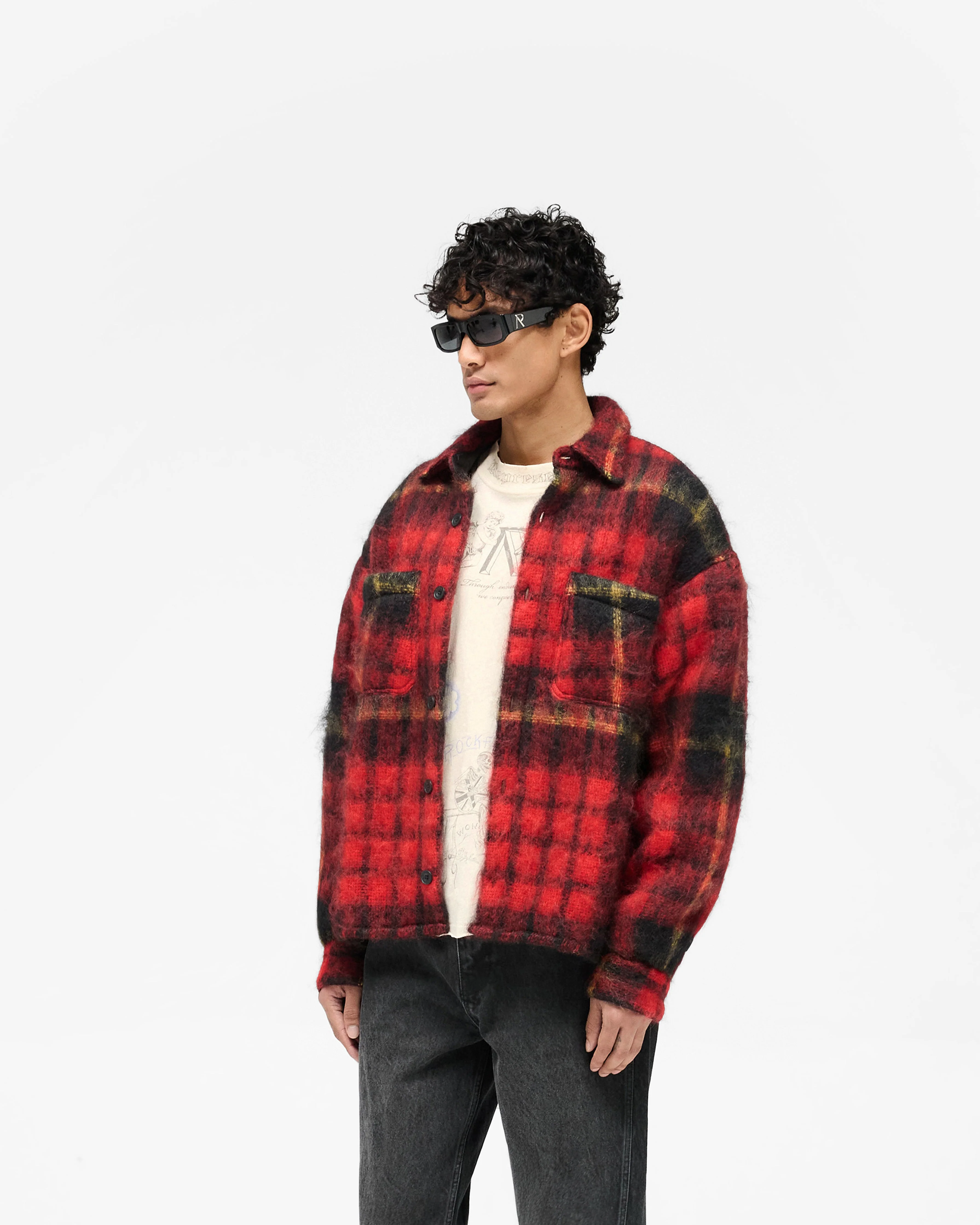 Mohair Overshirt - Red Check - Image 2