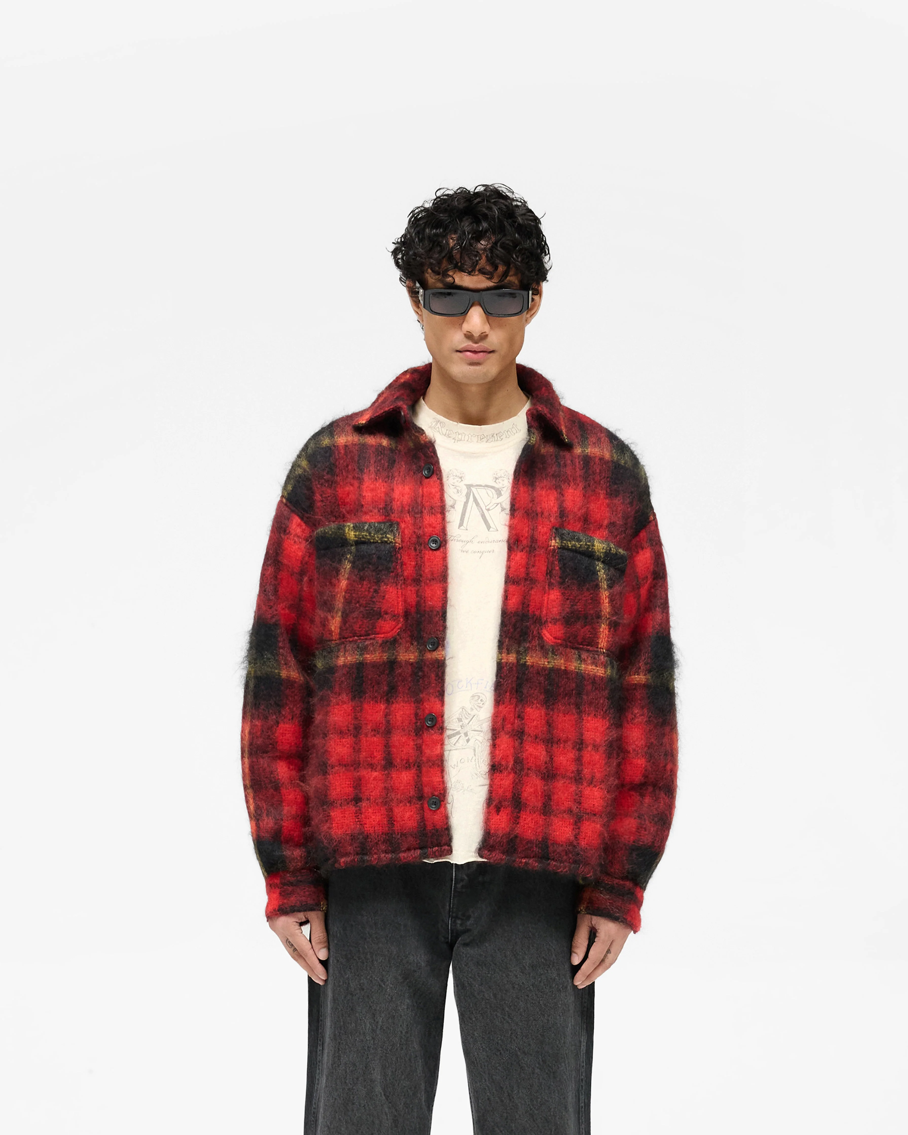 Mohair Overshirt - Red Check - Image 3