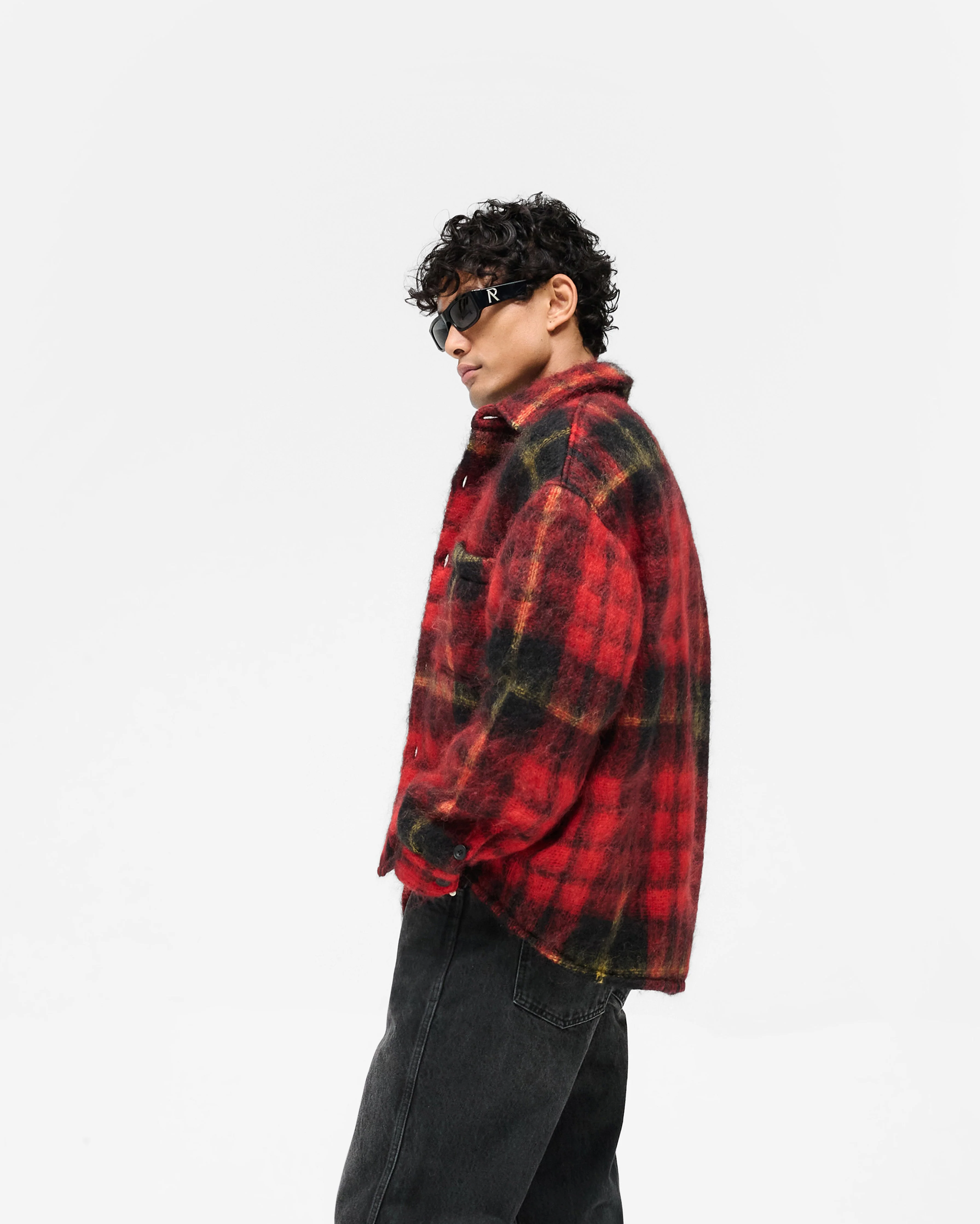 Mohair Overshirt - Red Check - Image 4