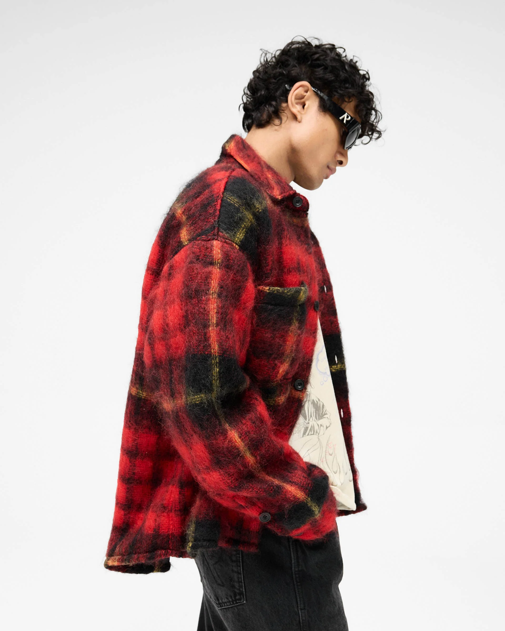 Mohair Overshirt - Red Check - Image 6