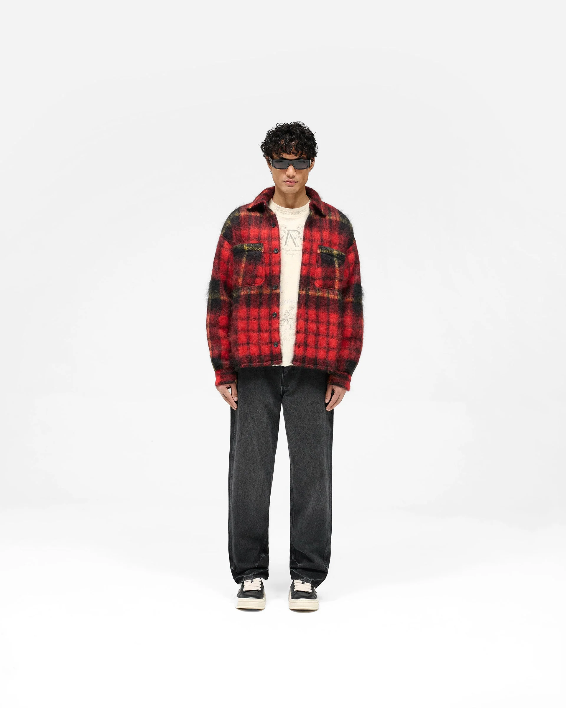 Mohair Overshirt - Red Check - Image 7