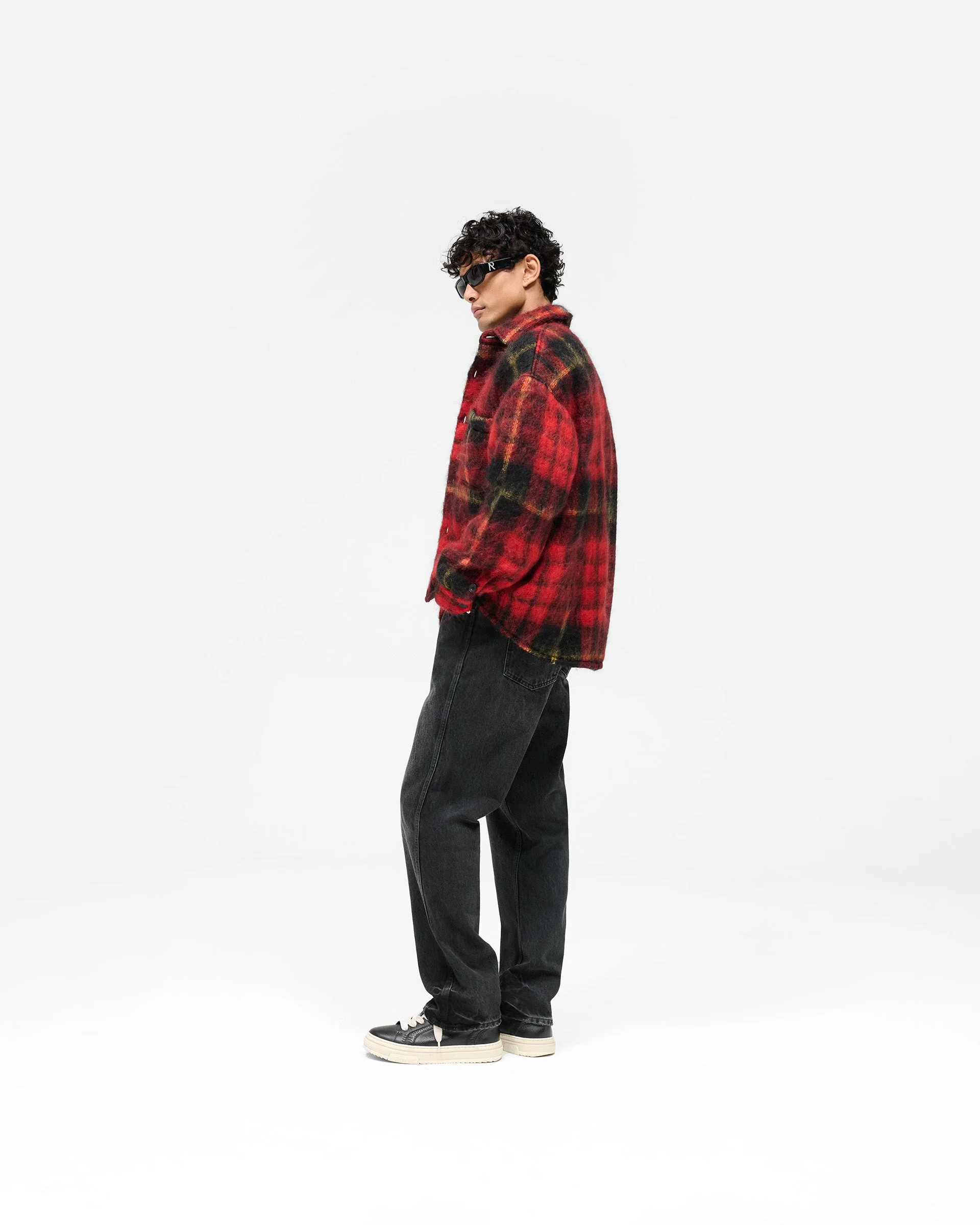 Mohair Overshirt - Red Check - Image 9